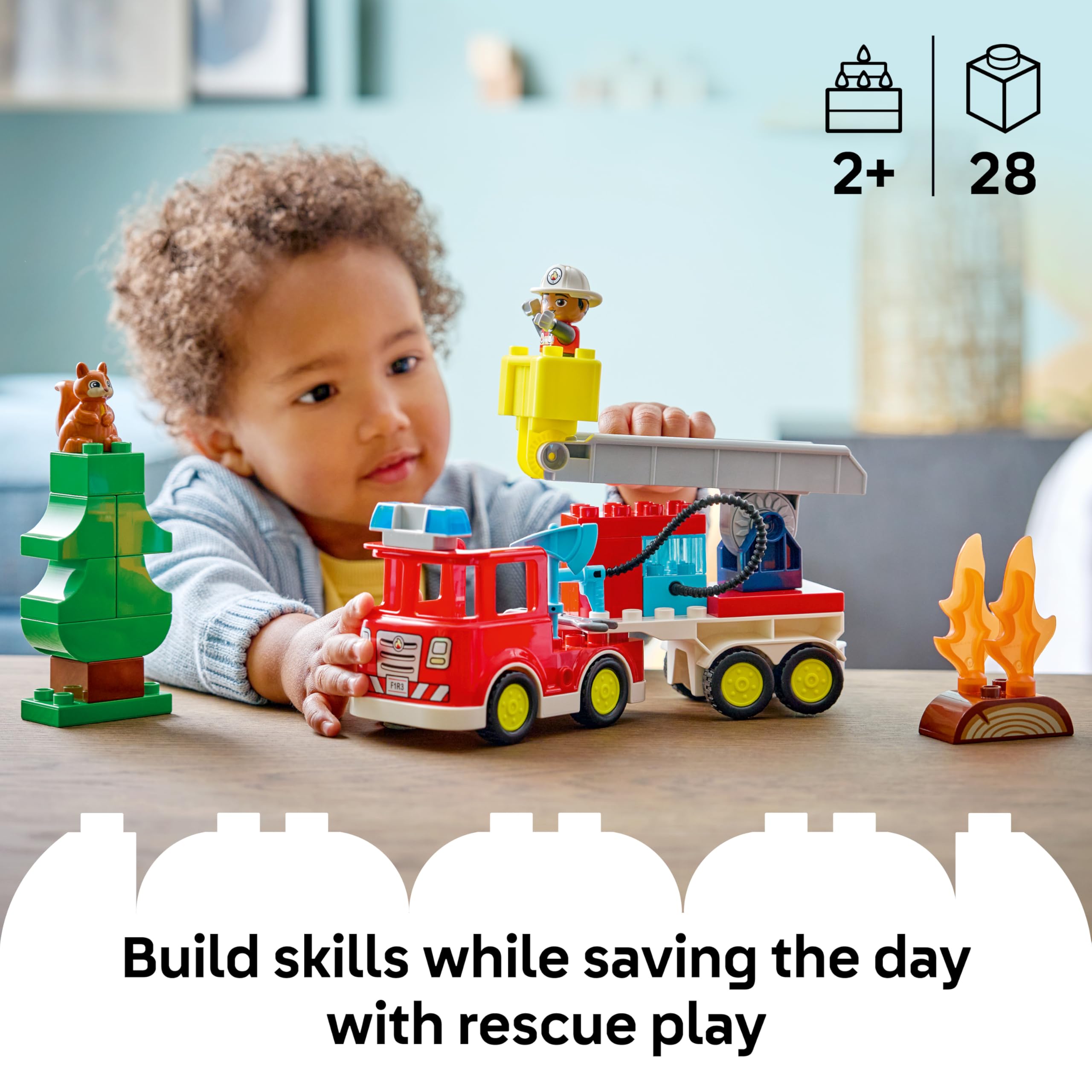 LEGO DUPLO Fire Engine with Hose and Firefighter Set 10473 | Ages 2+