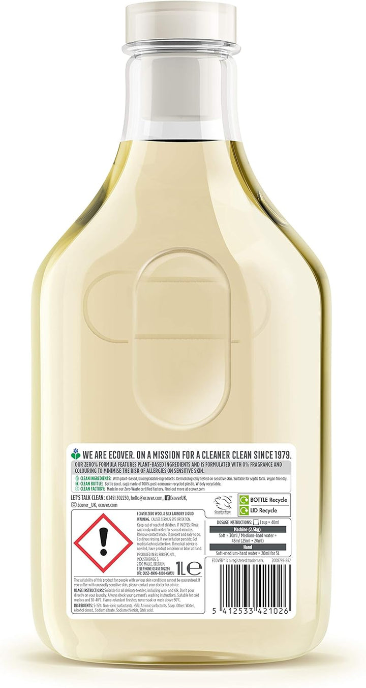 Ecover Zero Delicate Laundry Liquid for Sensitive Skin, 1L