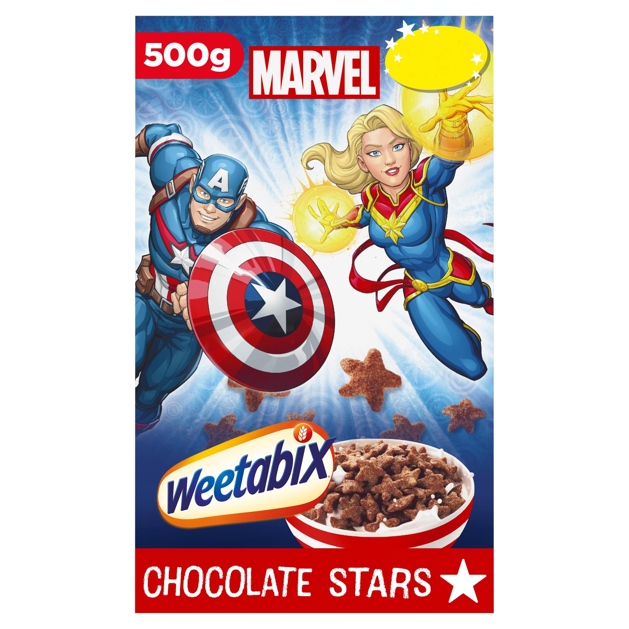 AVENGERS Weetabix Chocolate Stars Cereal - 500g Pack | Fortified with Vitamins & Iron 1
