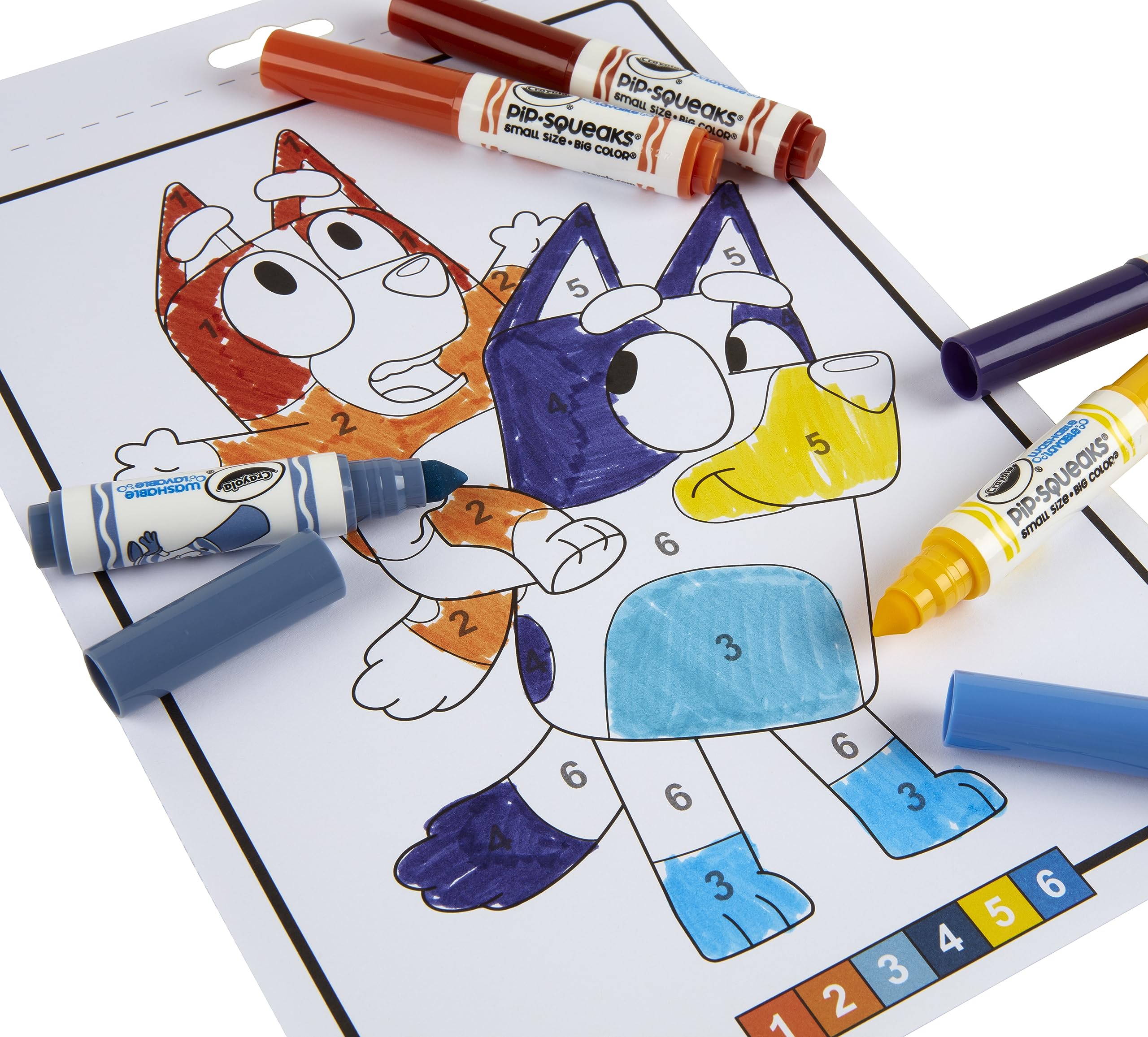 CRAYOLA Colour by Numbers - Bluey Activity Set | 16 Pages | 6 Mini-Markers | Ages 3+ 2