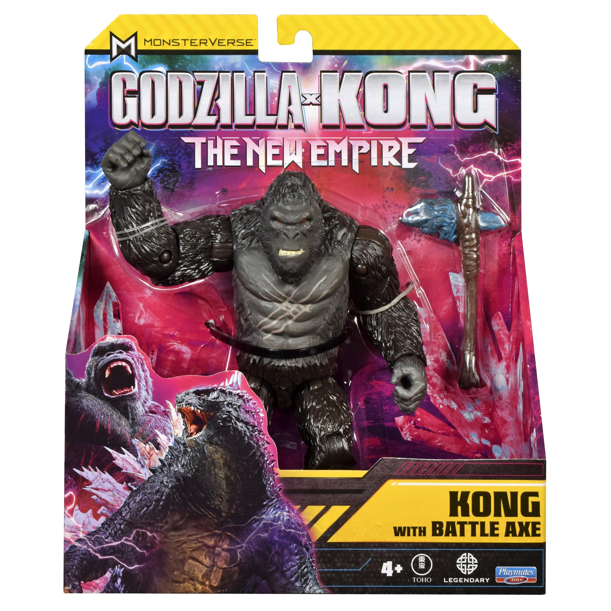 MonsterVerse Godzilla x Kong Battle Scarred Kong 6-Inch Action Figure with Battle Axe | Ages 4+