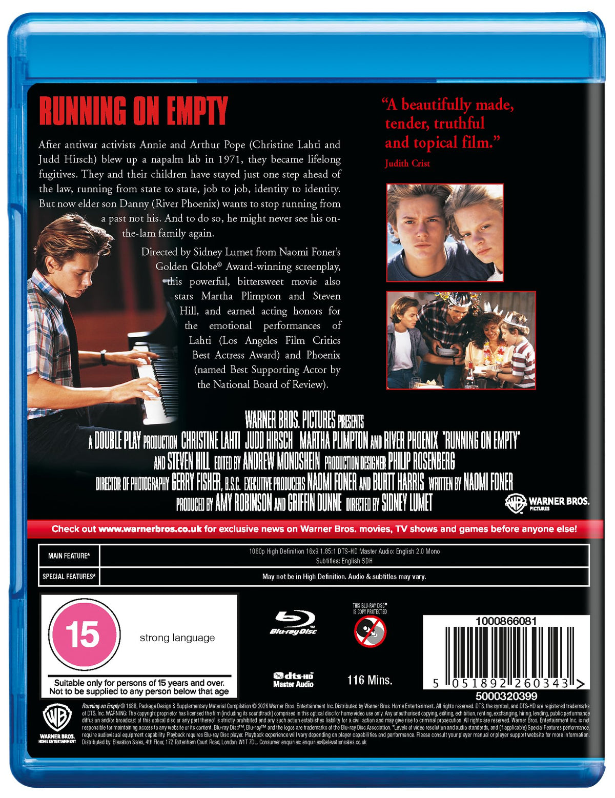 Running on Empty [Blu-ray]