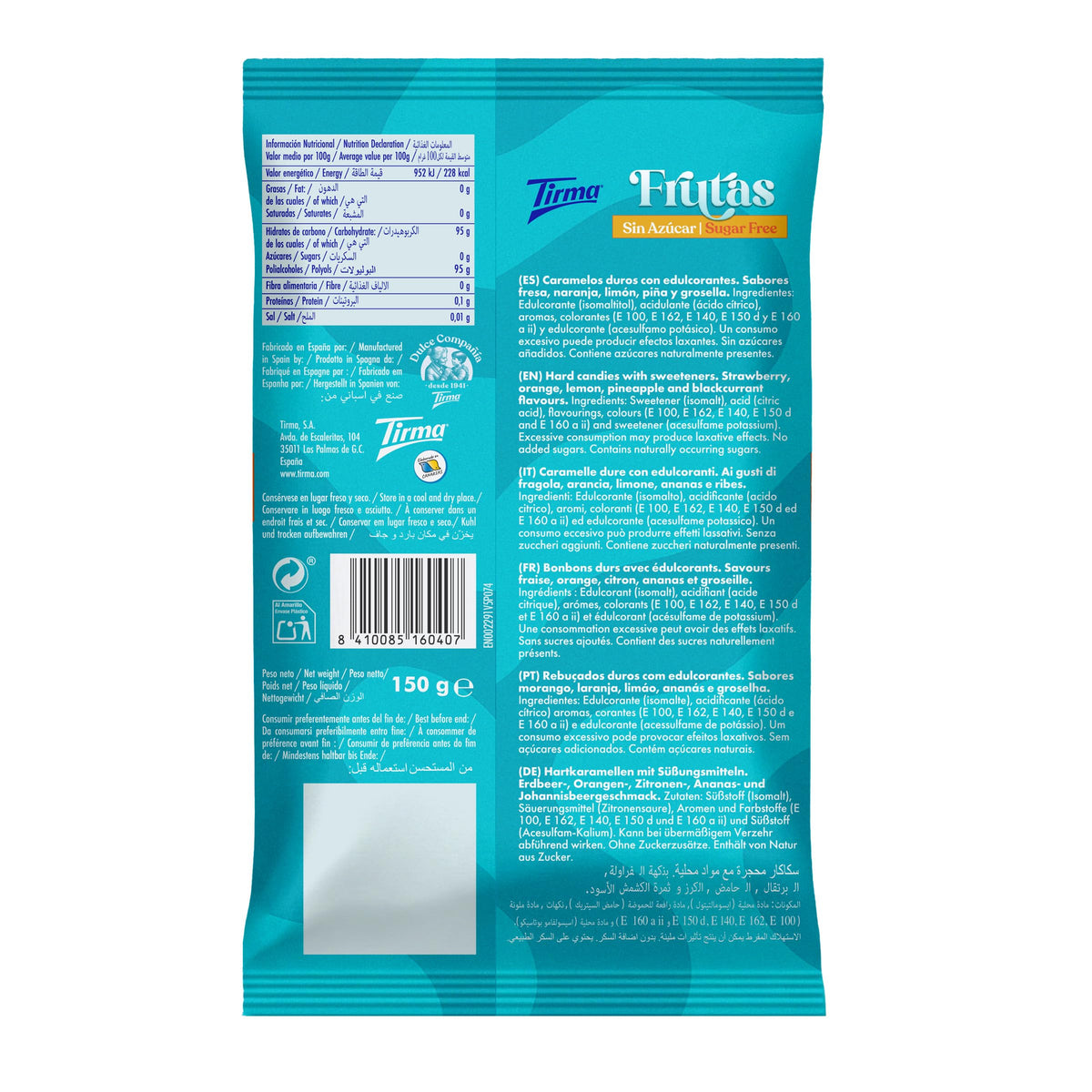 Tirma Sugar Free Fruit Hard Boiled Sweets | Gluten Free & Vegan | 150g