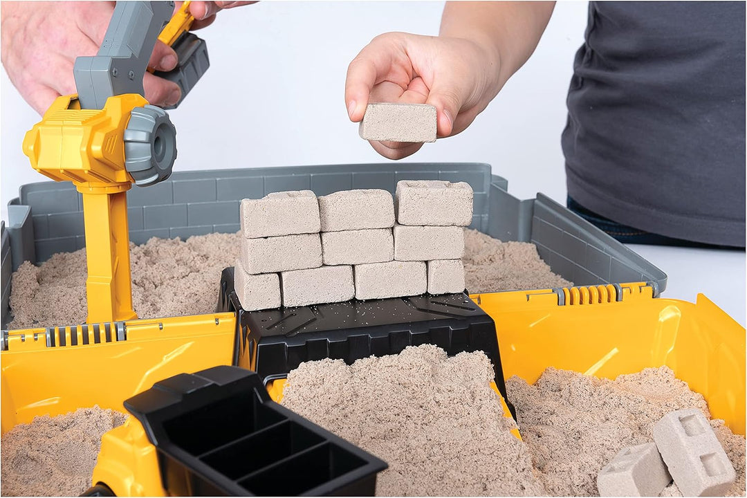 Kinetic Sand Construction Site Playset - Working Crane & Dumper Truck for Kids 3+