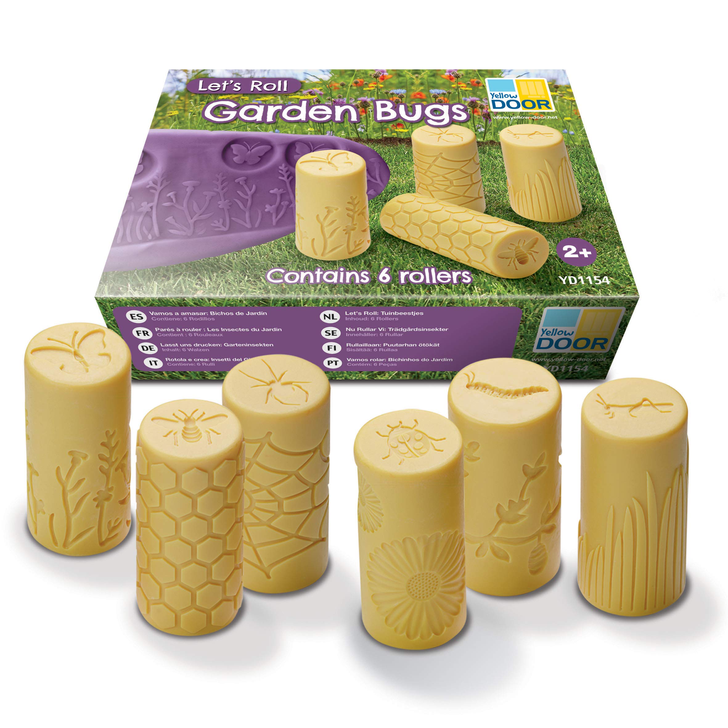 Yellow Door Let’s Roll Garden Bugs - Set of 6 Insect Playdough Rollers | Age 2+