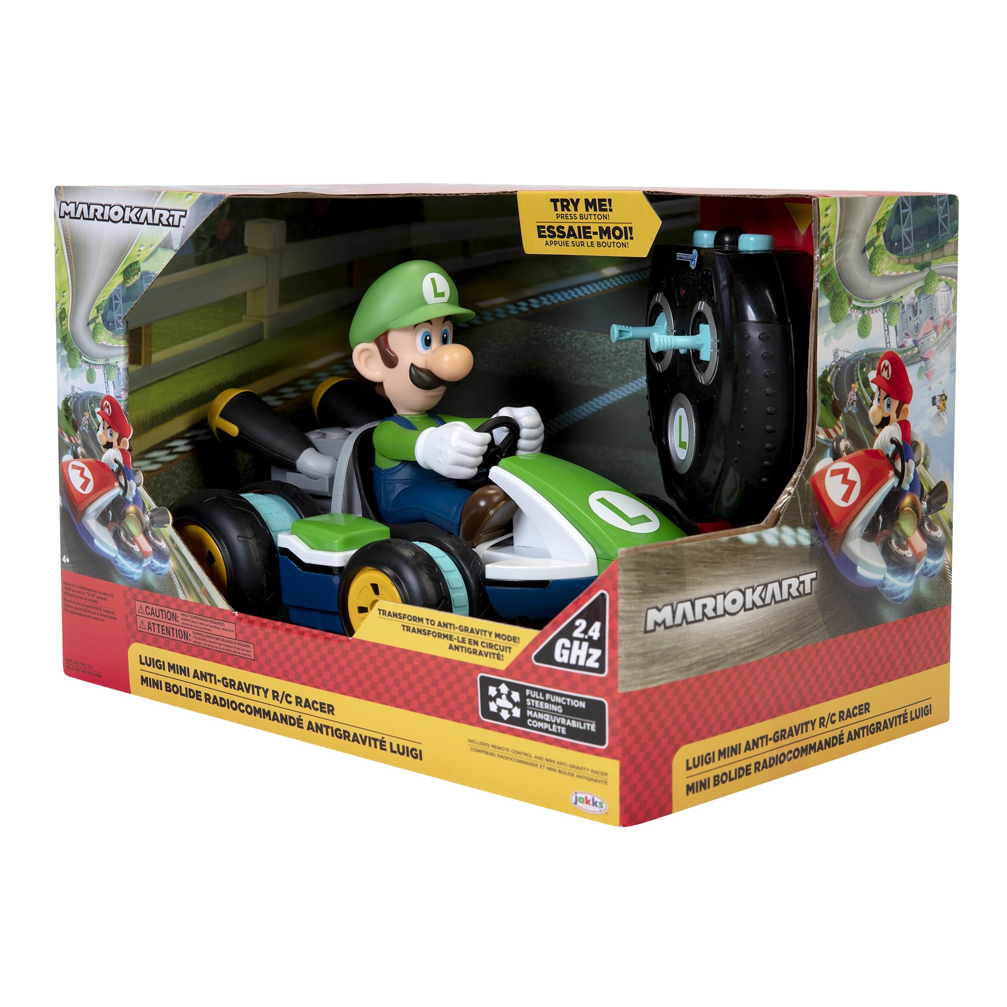 Nintendo Mario Kart 8 Luigi Mini Anti-Gravity RC Racer 2.4Ghz - Full Function Steering, 360 Spins, 100' Range | Ages 4+ 4