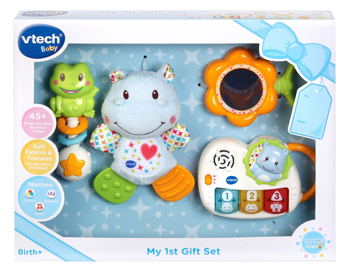 VTech My 1st Gift Set Newborn Baby Toys - Hippo Teether, Rattle & Piano