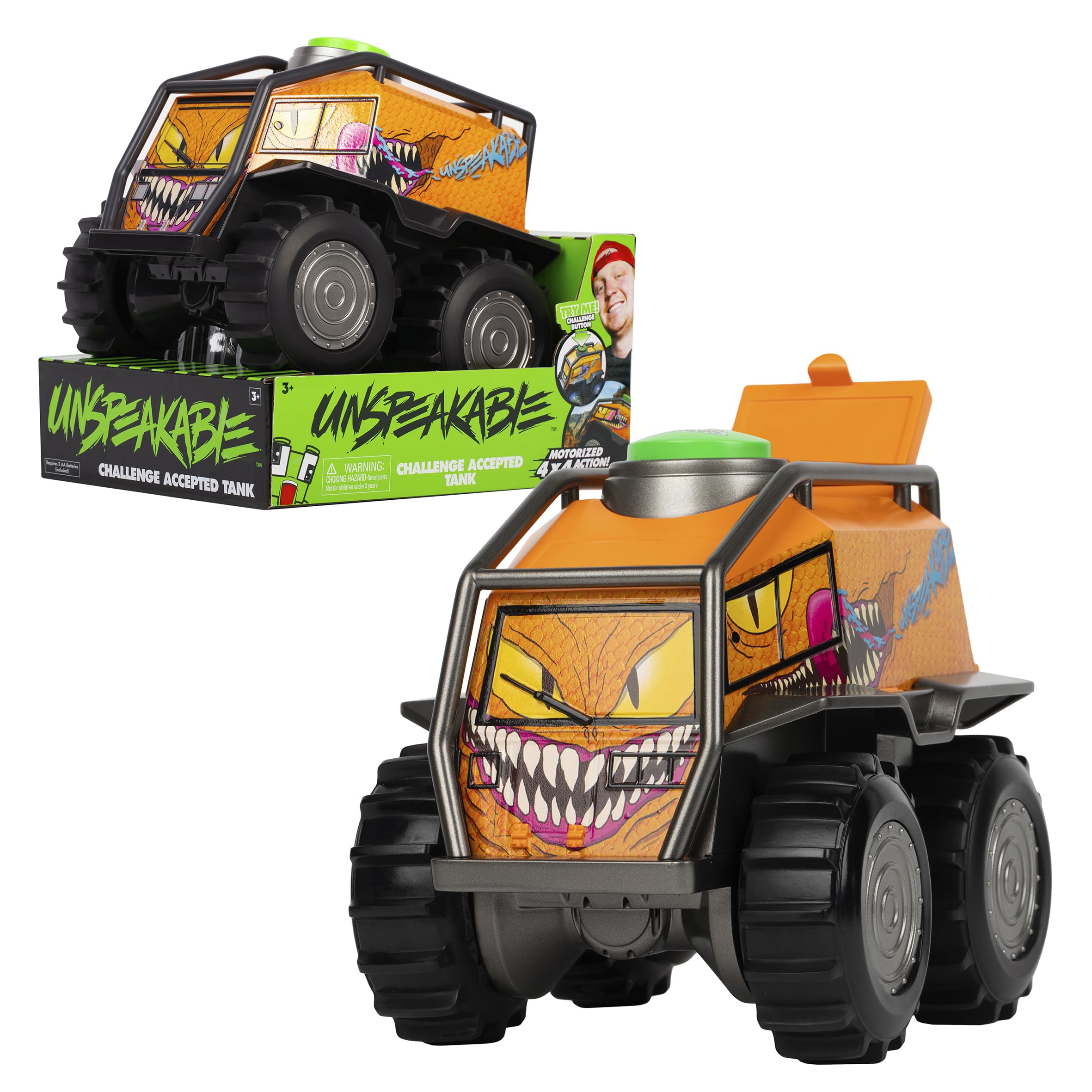 Unspeakable Challenge Accepted Tank - 8" Motorized Action Vehicle with Sound Effects 1