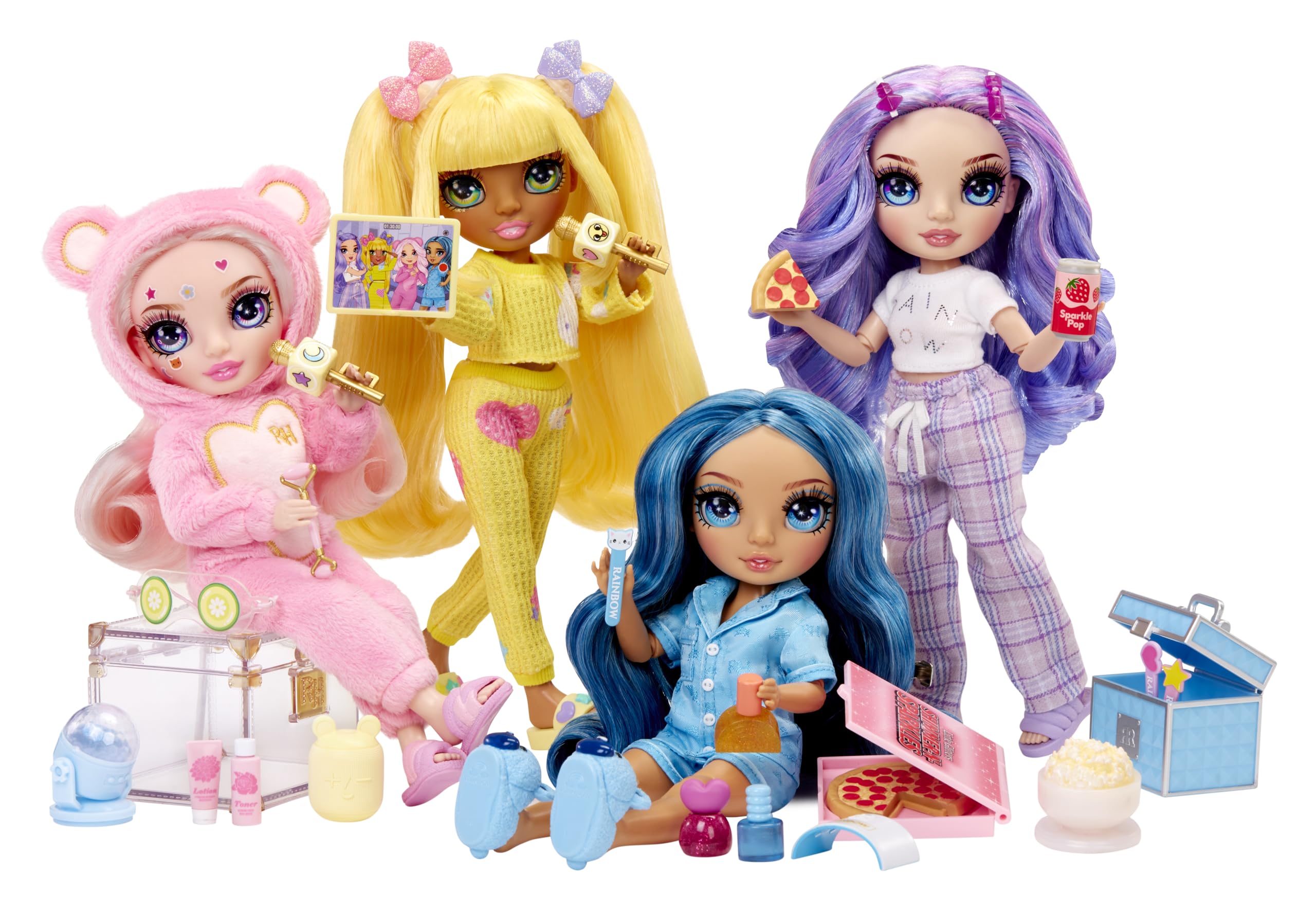Rainbow High Junior High PJ Party - Bella (Pink) - 22 cm Posable Doll with Spa Accessories - Ages 4-12 5