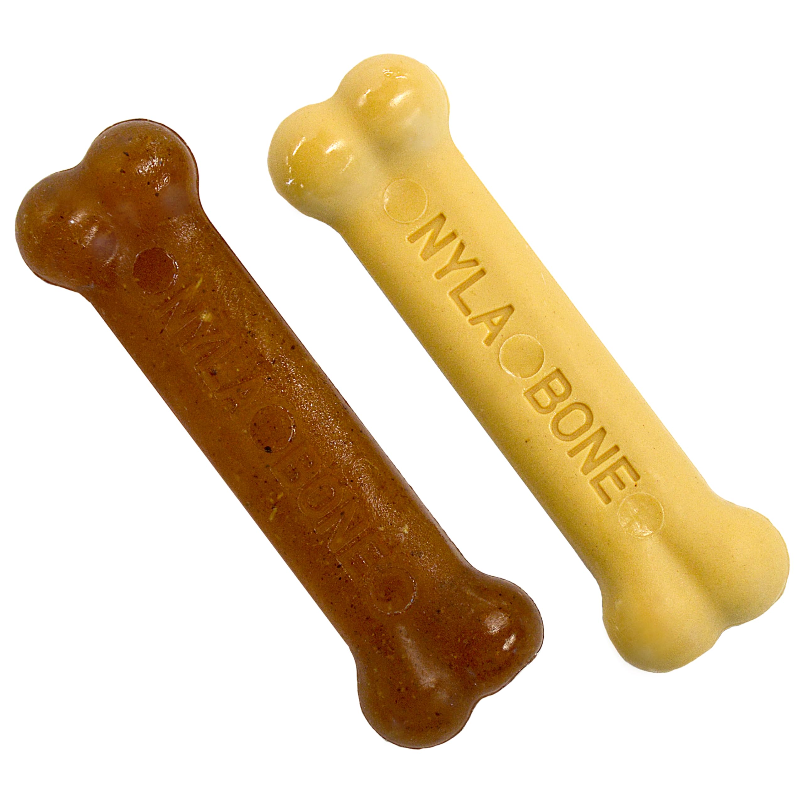 Nylabone Gentle Puppy Chew Toy Bones - Chicken & Peanut Butter Flavour, XS, Up to 7kg (Twin Pack) 1