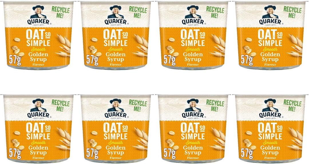 Quaker Oat So Simple Golden Syrup Porridge Pots, 57g (Pack of 8)