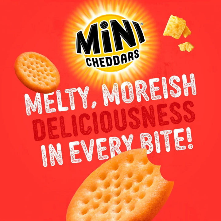 Jacob's Mini Cheddars Red Leicester Flavour Multipack Crisps, Oven-Baked Cheese Snacks, 30 x 45g