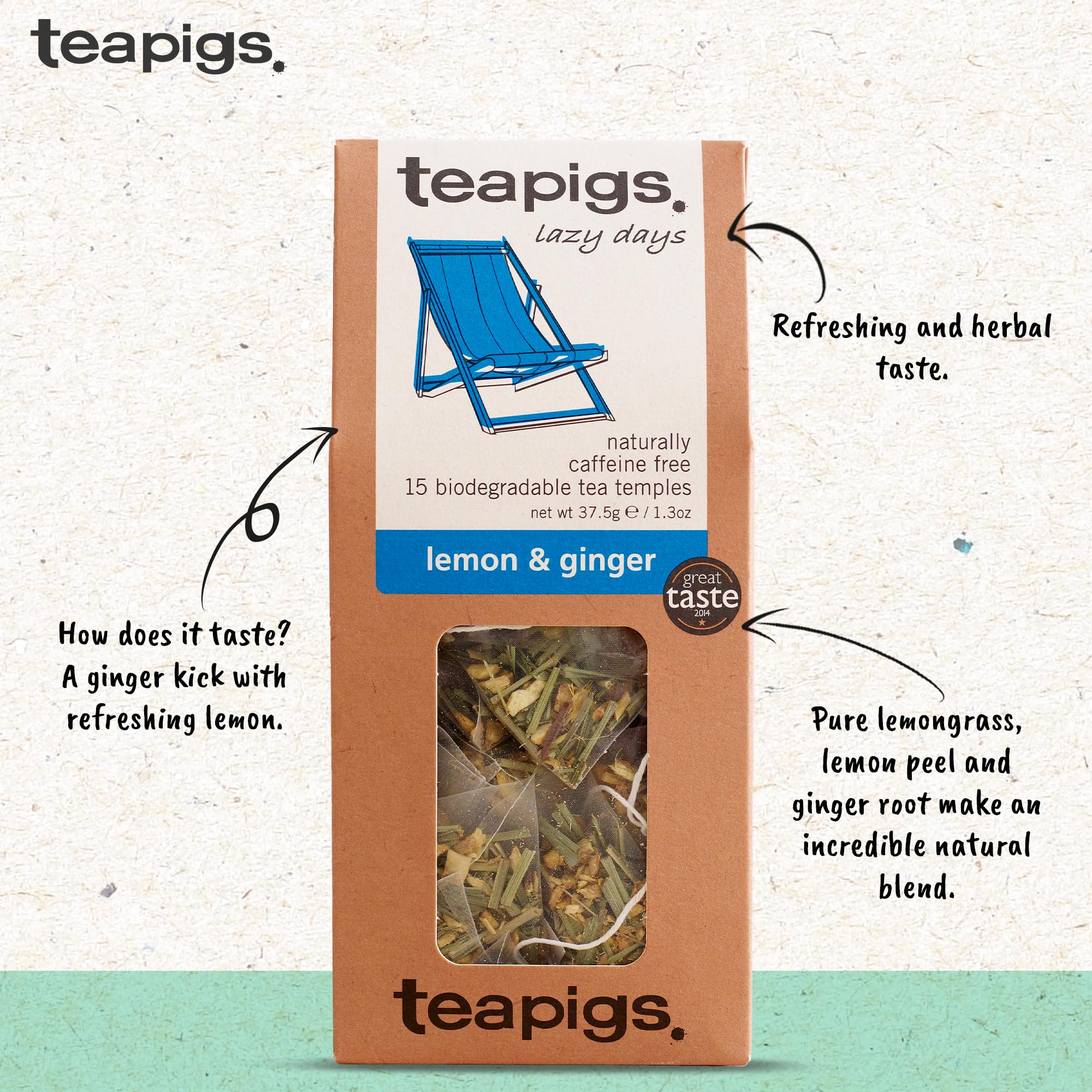 teapigs - Lemon and Ginger Tea Bags 15 x 37.5g 7