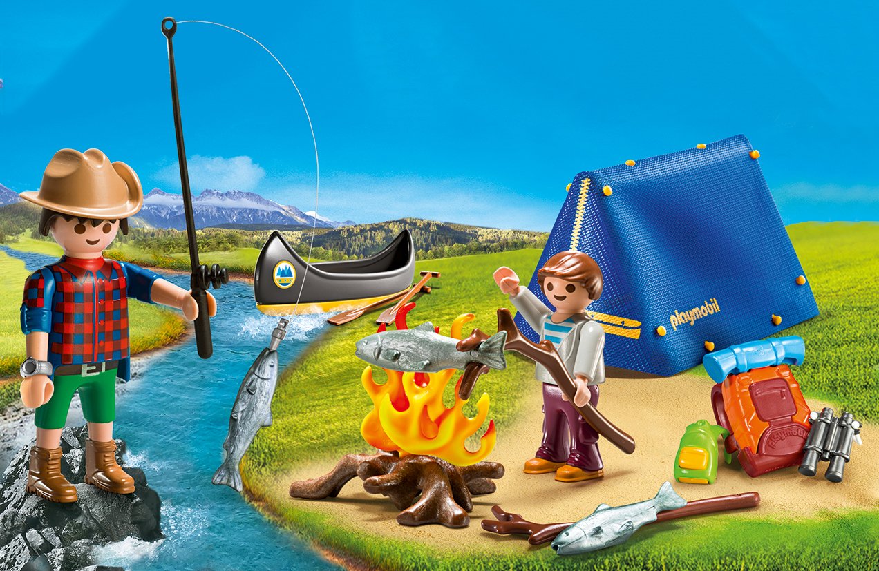 Playmobil 9323 Camping Carry Case Playset - Includes 2 Figures, Tent, Canoe | Ages 4+ 3