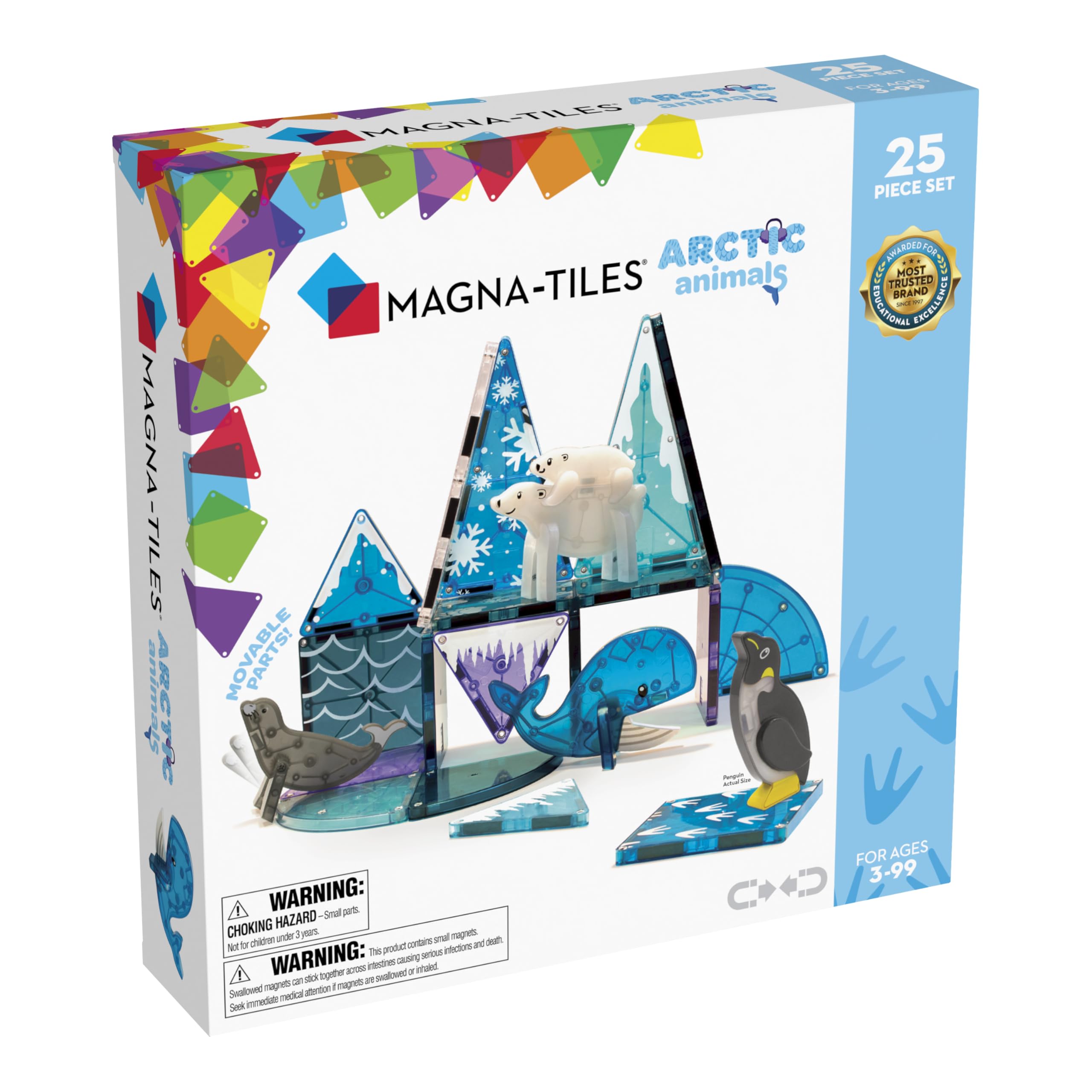 Magna-Tiles Arctic Animals 25-Piece Set - Magnetic Building Tiles with Arctic Animal Figures 1