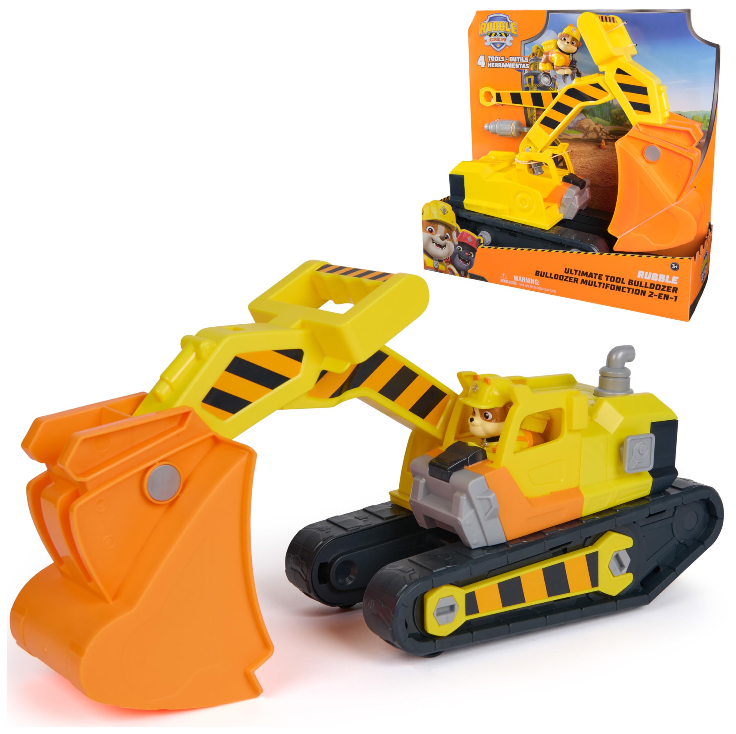 Rubble & Crew Rubble's Ultimate Tool Bulldozer Vehicle with 4 Tools and Figure | Ages 3+