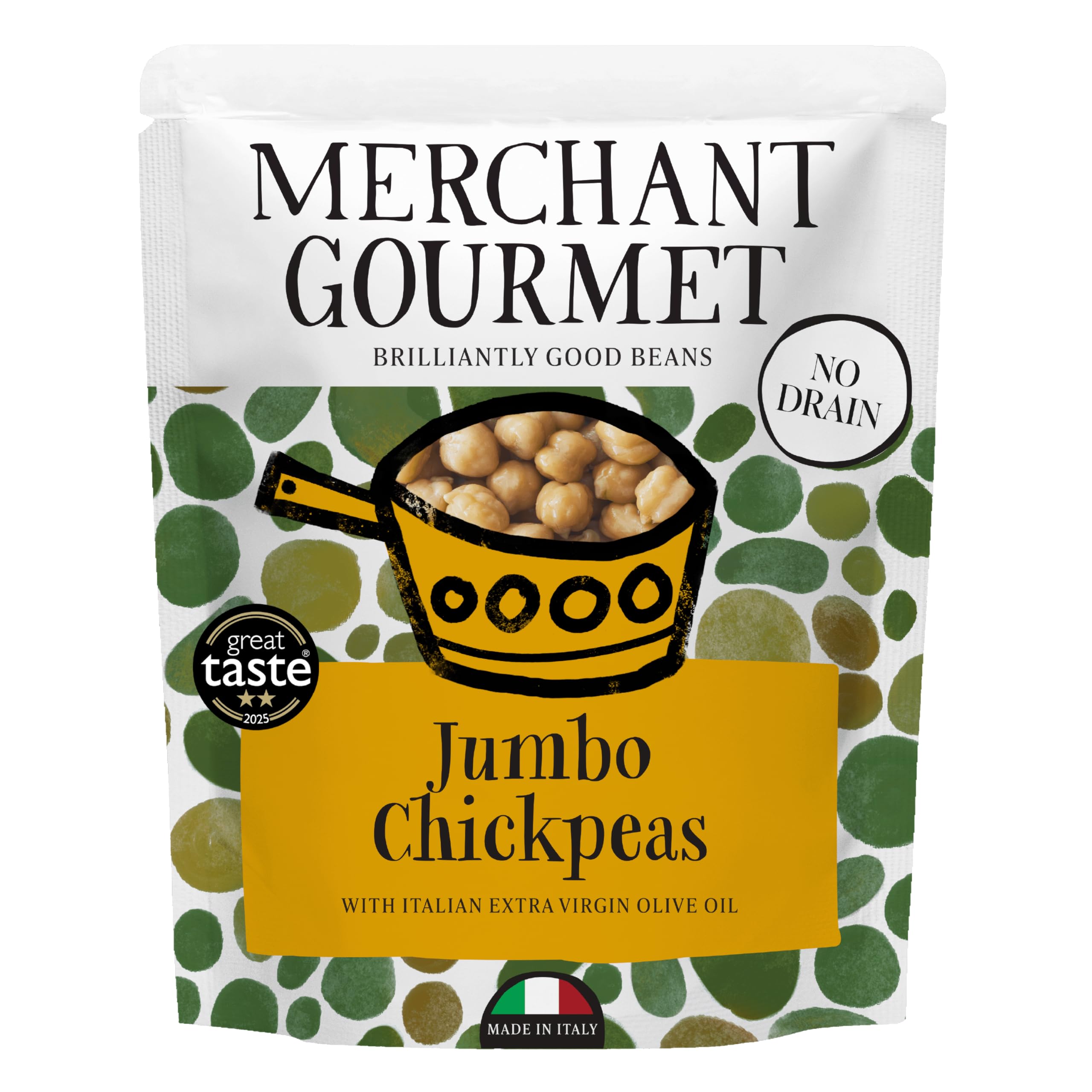 Merchant Gourmet Jumbo Chickpeas with Italian EVOO | 6 x 240g Pouches | Additive & Preservative Free 2