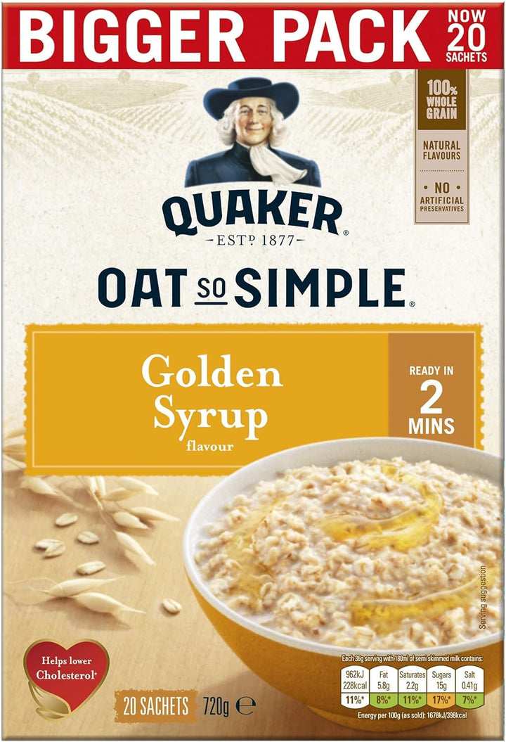 Quaker Oat So Simple Family Pack Golden Syrup 20 x 36g
