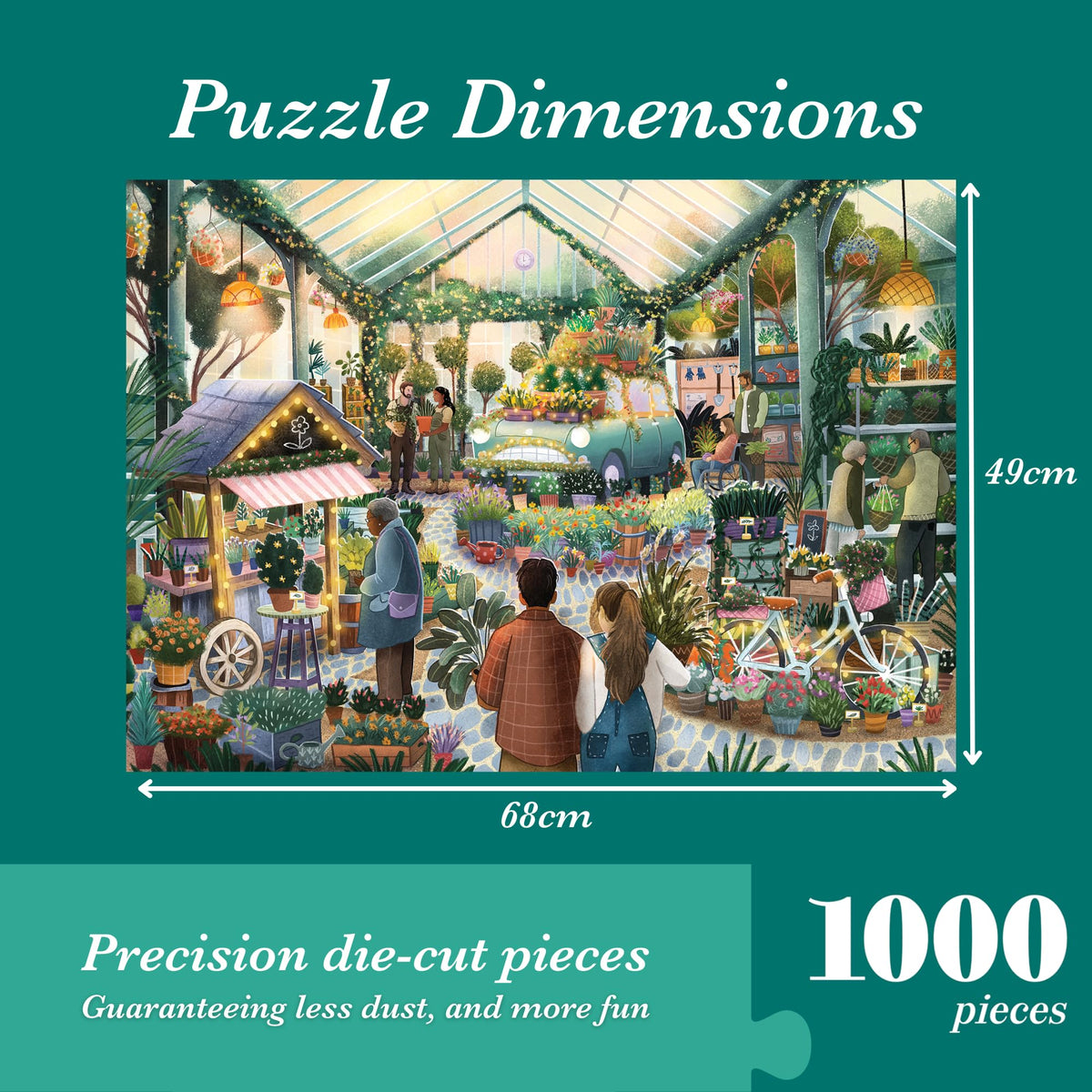 Falcon The Garden Centre Jigsaw Puzzle - 1000 Pieces | Illustrated by Laura Watkins | Recycled Cardboard