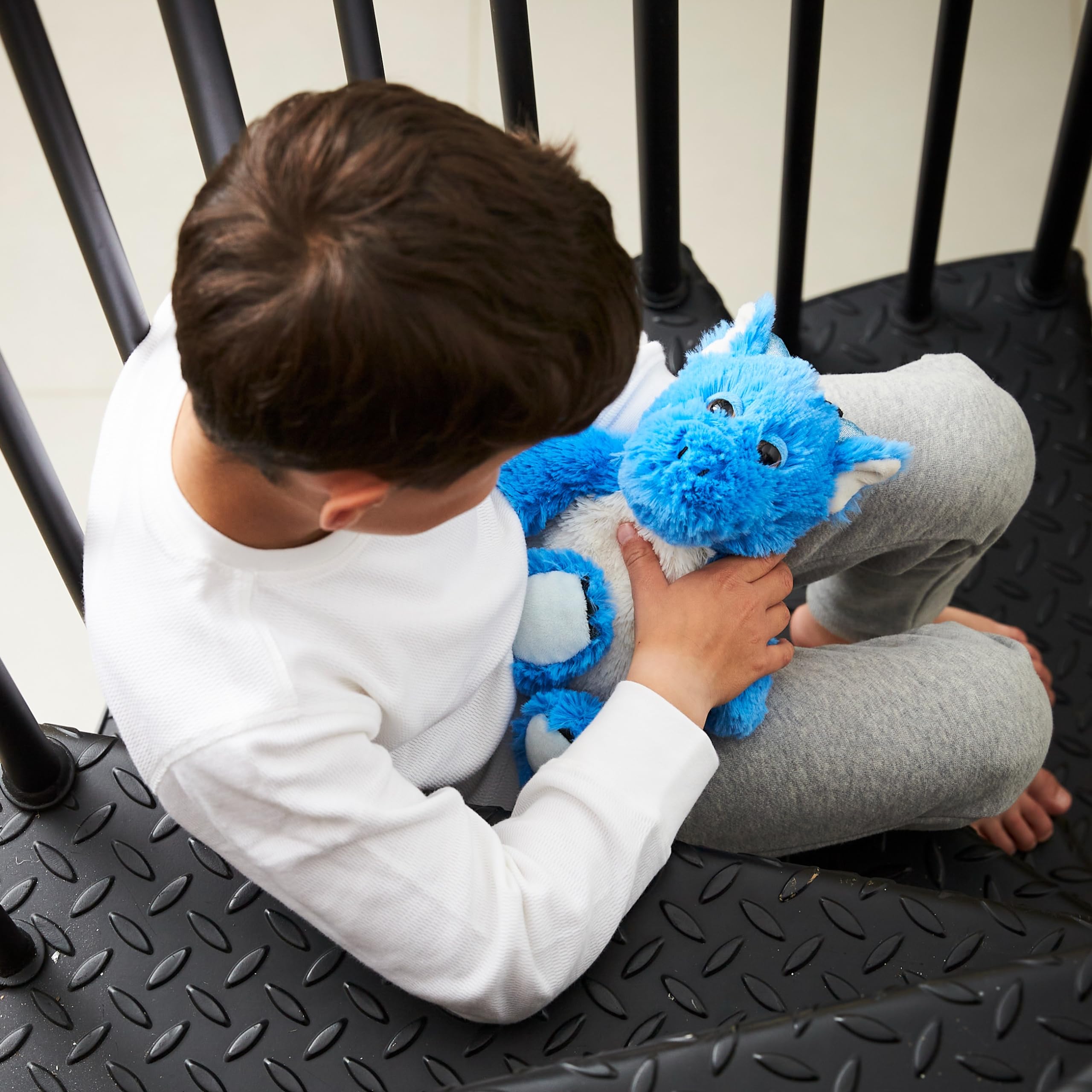 Warmies - Blue Dragon Weighted Teddy Junior Size Microwavable Heat Pad with French Lavender 6