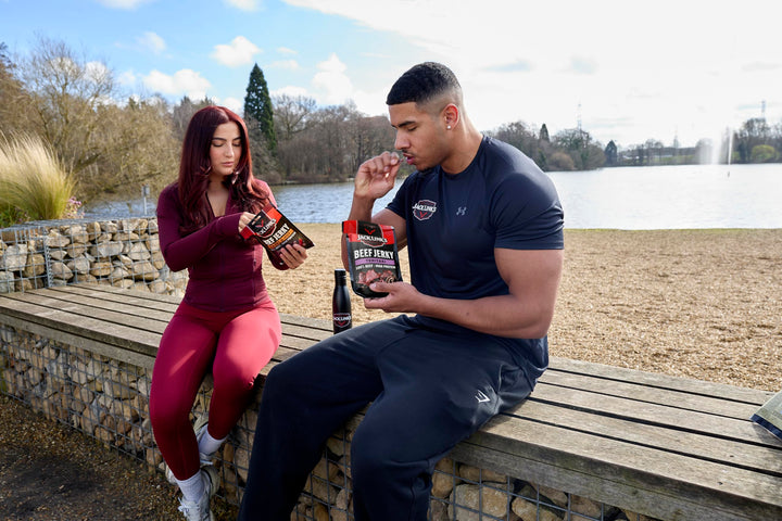 Jack Link's Beef Jerky, Teriyaki Flavour, Multipack of 12 x 25g Bags, High Protein Meat Snack, Made with Premium Beef