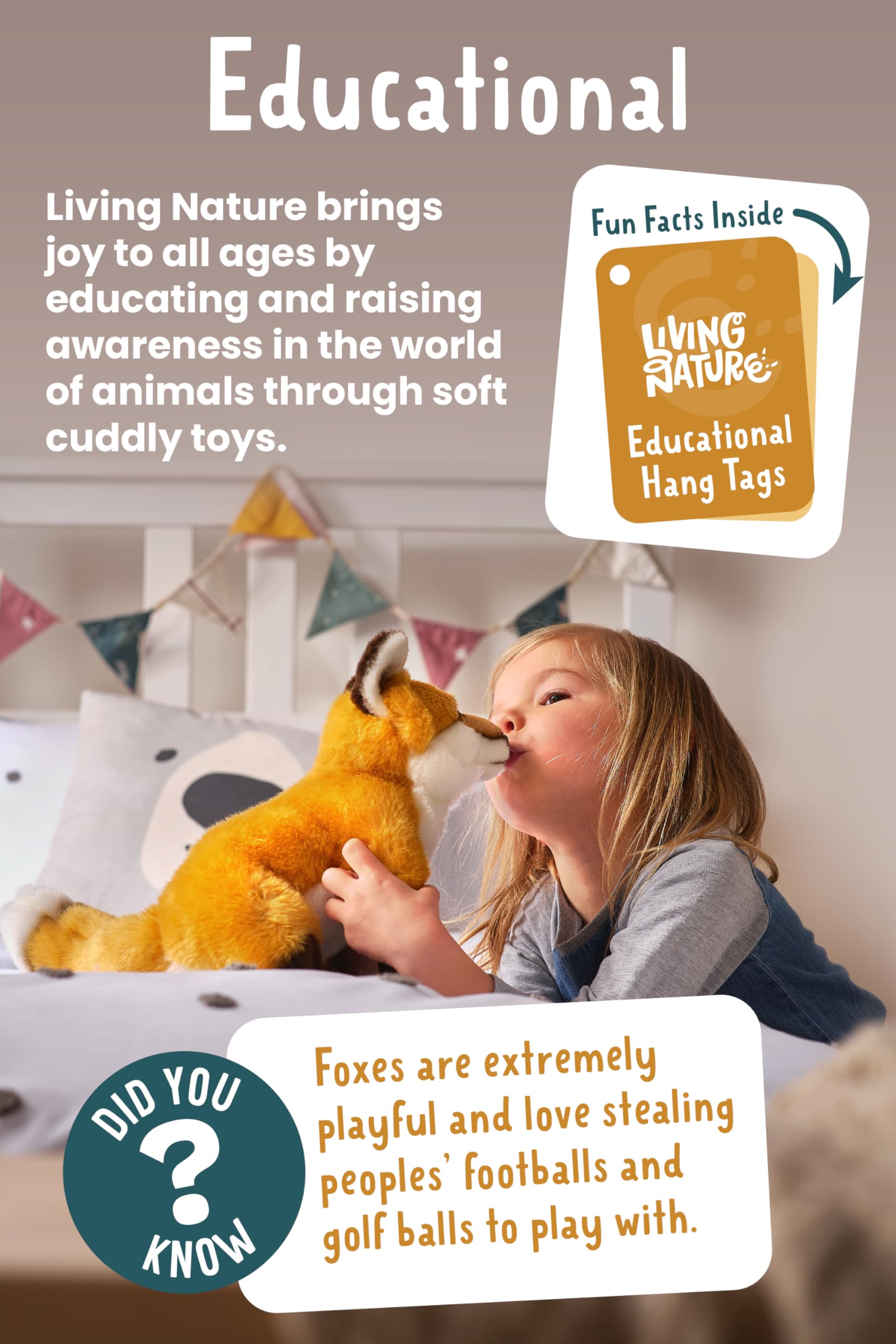 Living Nature Highland Cow Soft Toy with Sound - 30cm Plush Animal 9