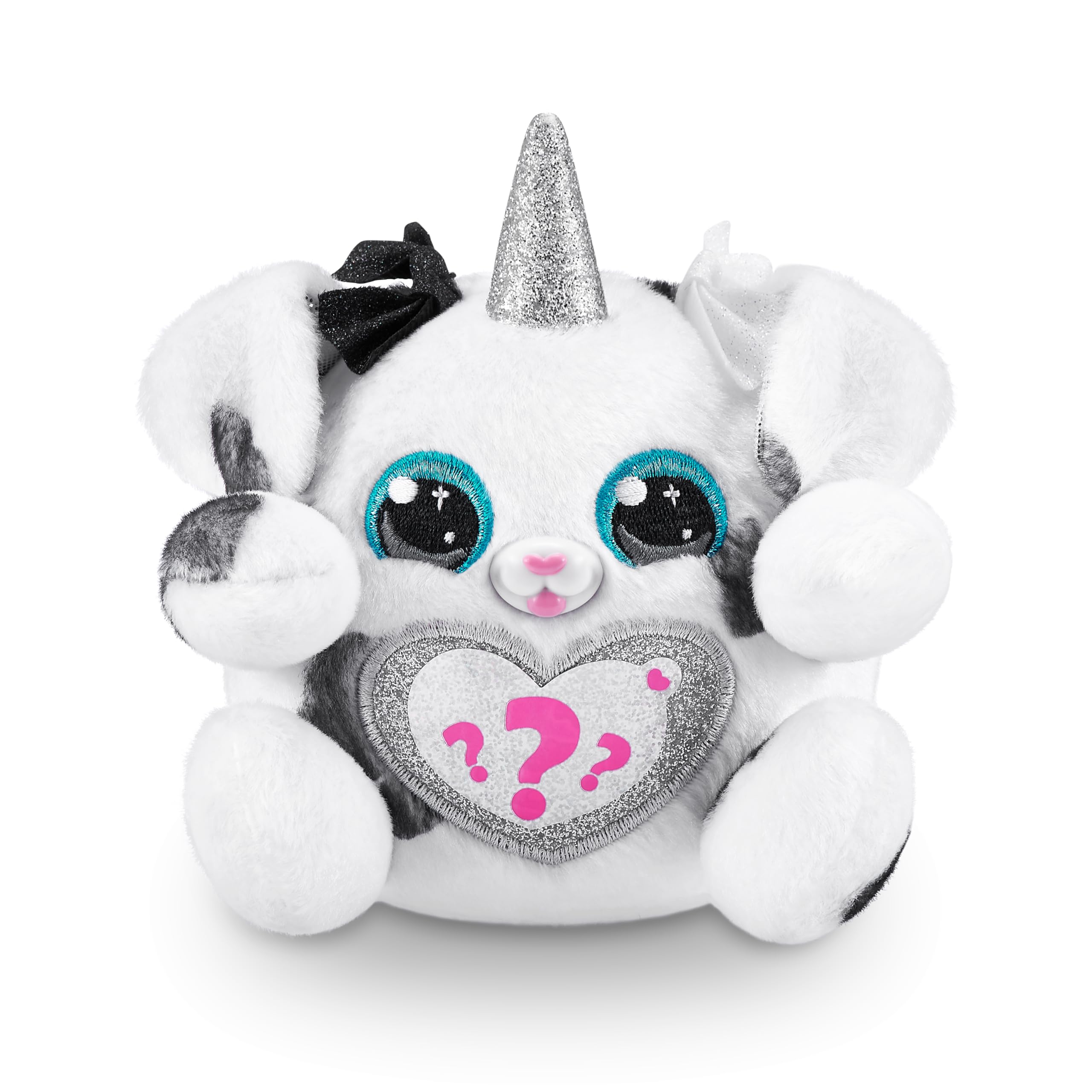 Rainbocorns Puppycorn Bow Surprise - Zedd the Dalmatian Collectible Plush with 5 Layers of Surprises, Slime, Stickers & Boo-Boocorn - Ages 3+