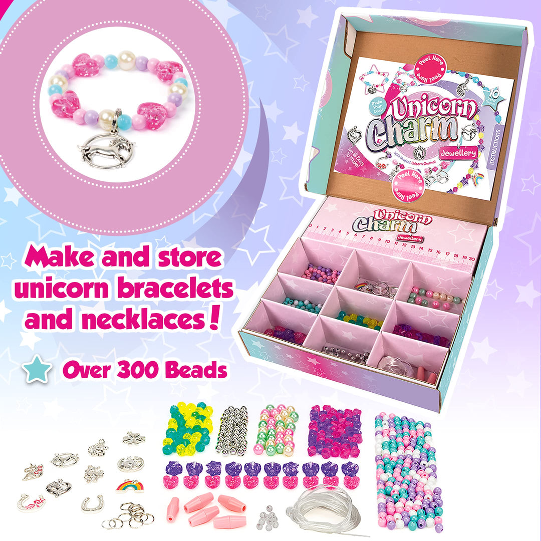 Craftbox CB806 Ensemble de bijoux à breloques licorne, mixte.
