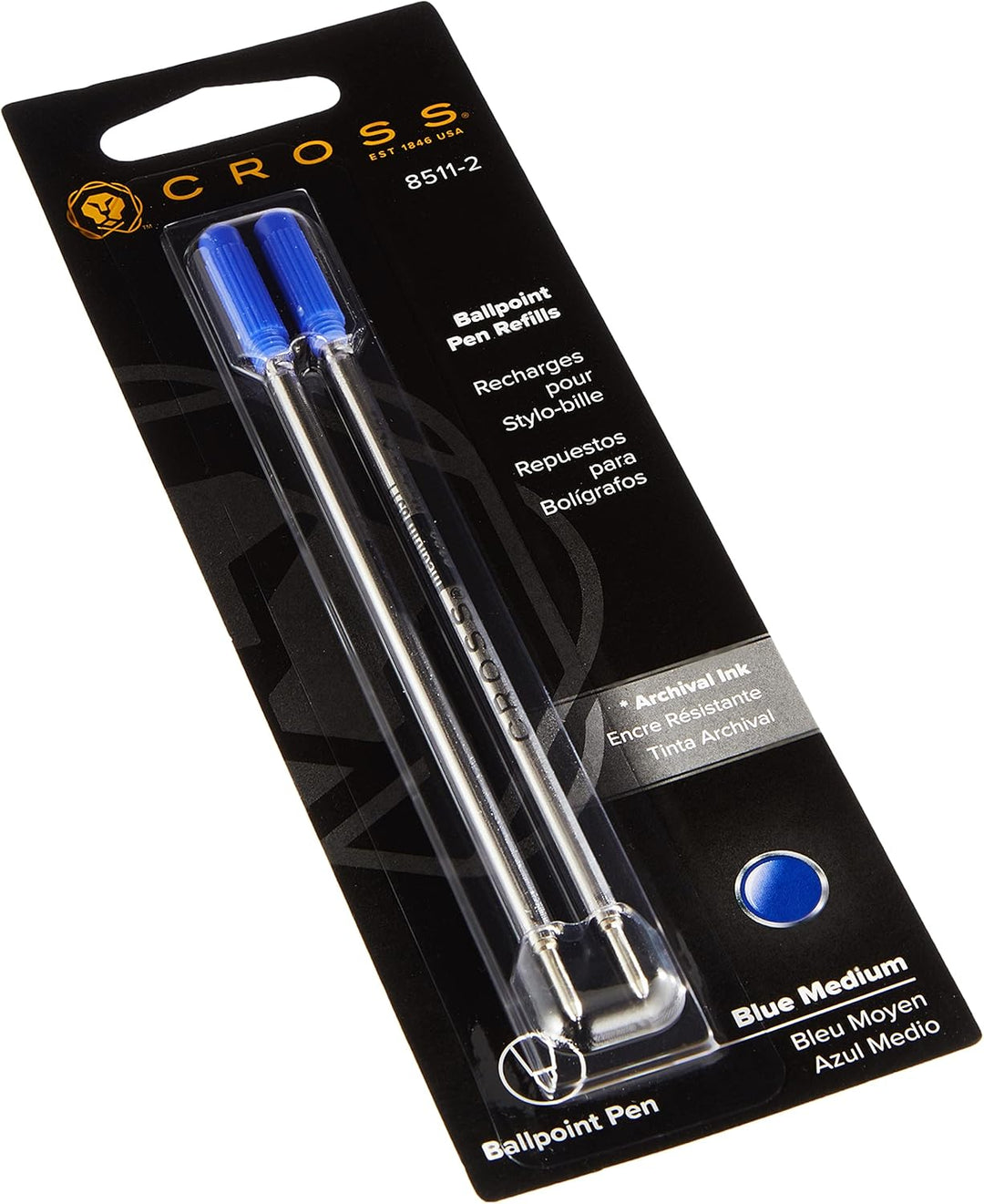 A. T. Cross Co. Cross Ballpoint Pen Refills - Medium Blue Ink (8511-2)