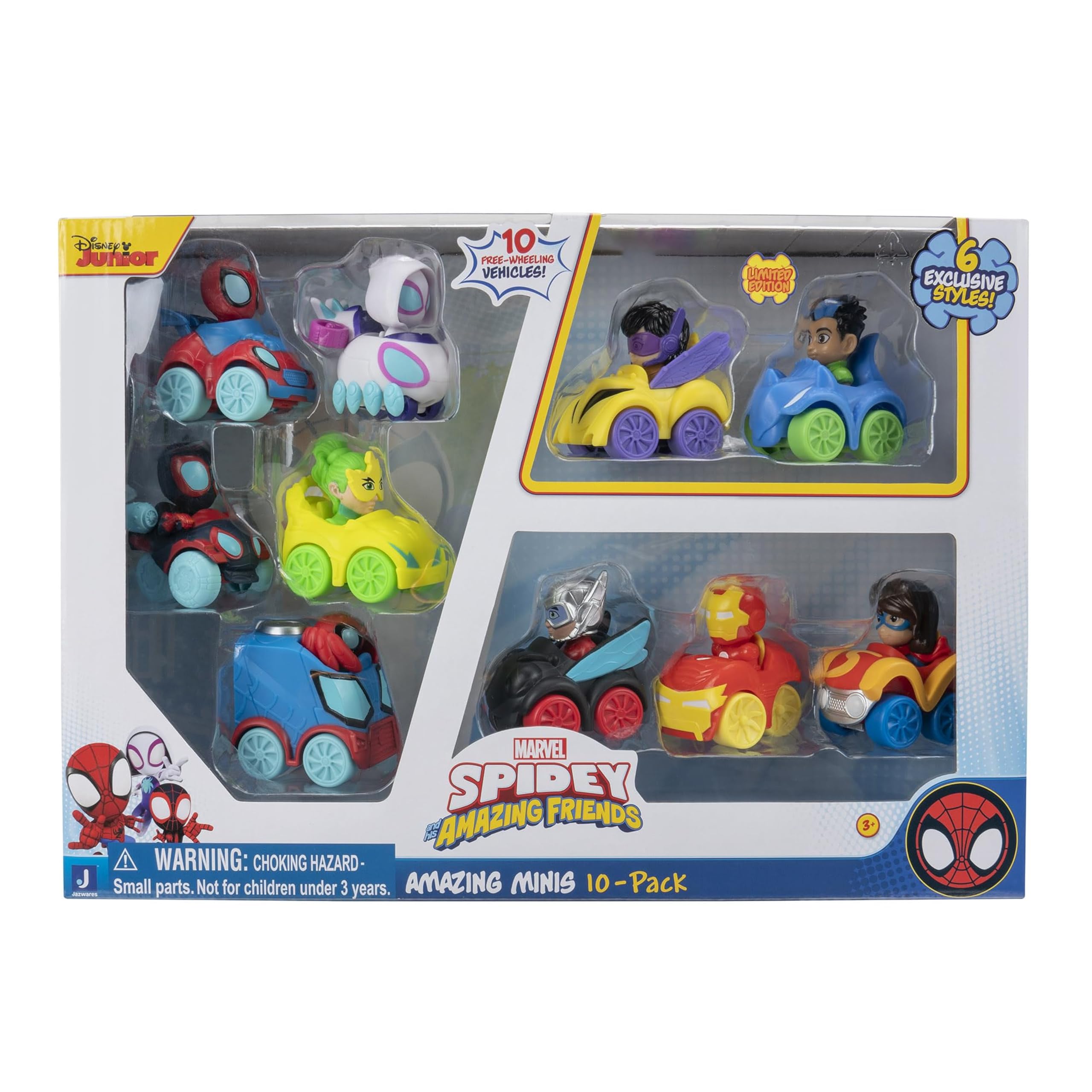 Marvel's Spidey and His Amazing Friends Amazing Mini Vehicles Multipack - 10-Pack with Free Wheels 1