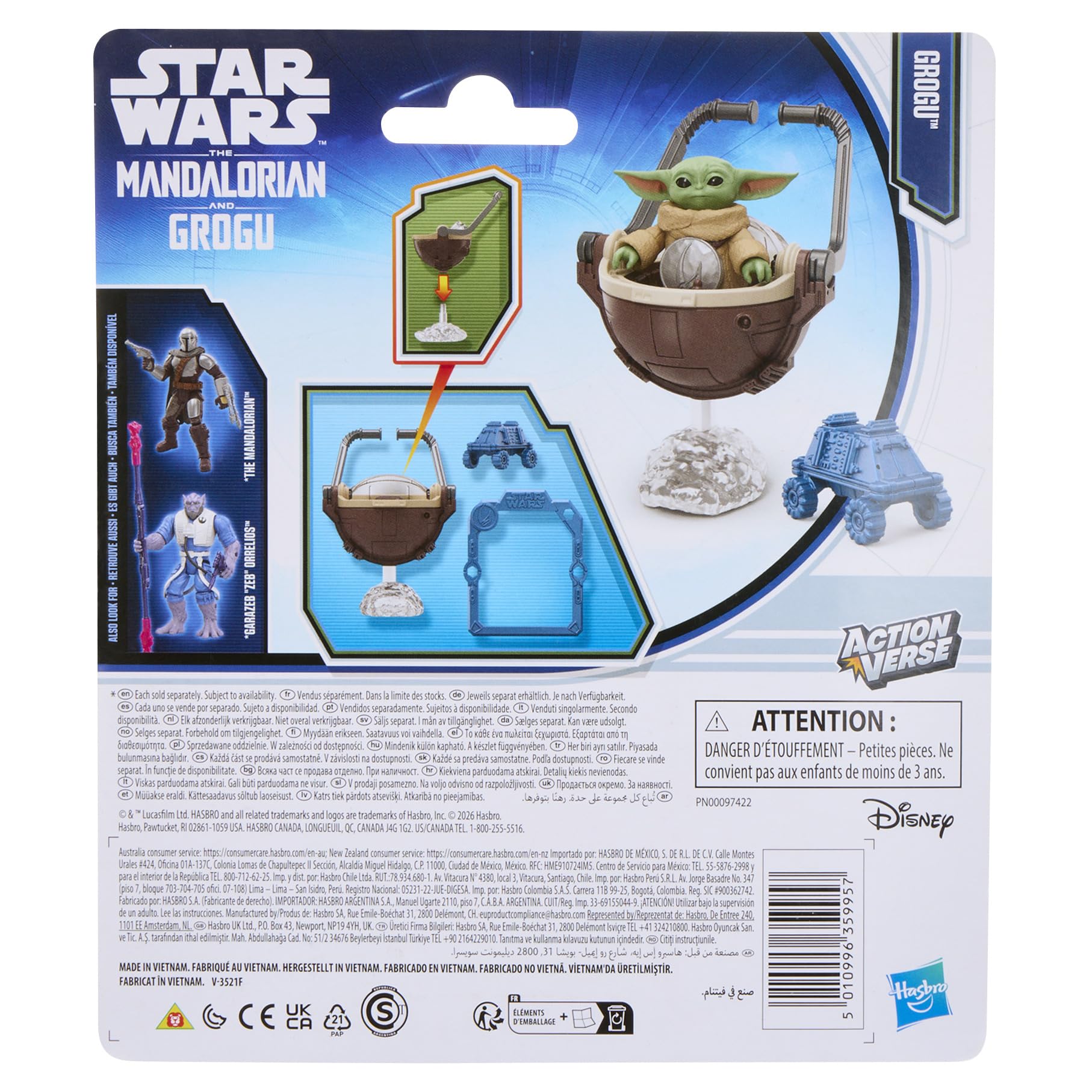 Star Wars ActionVerse Grogu Action Figure Set | 3.3-cm Figure | Includes 3 Accessories | Ages 4+ 6