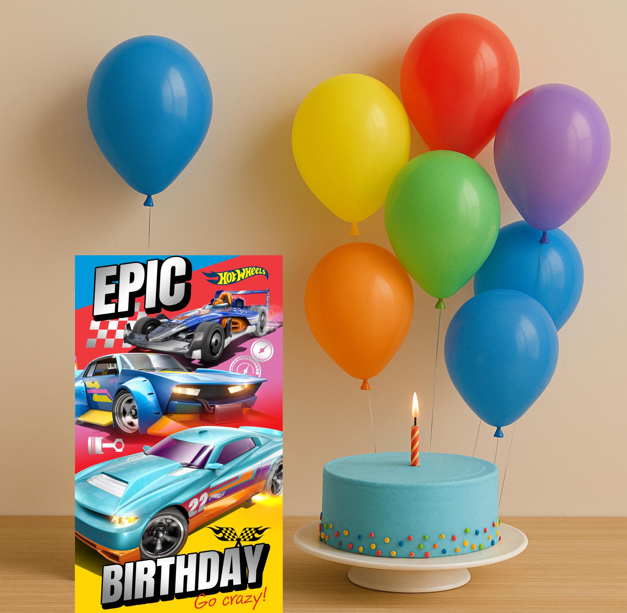 Danilo Promotions LTD Hot Wheels Birthday Cards - Set of 10 | Standard Size 22.86cm x 12.7cm 4
