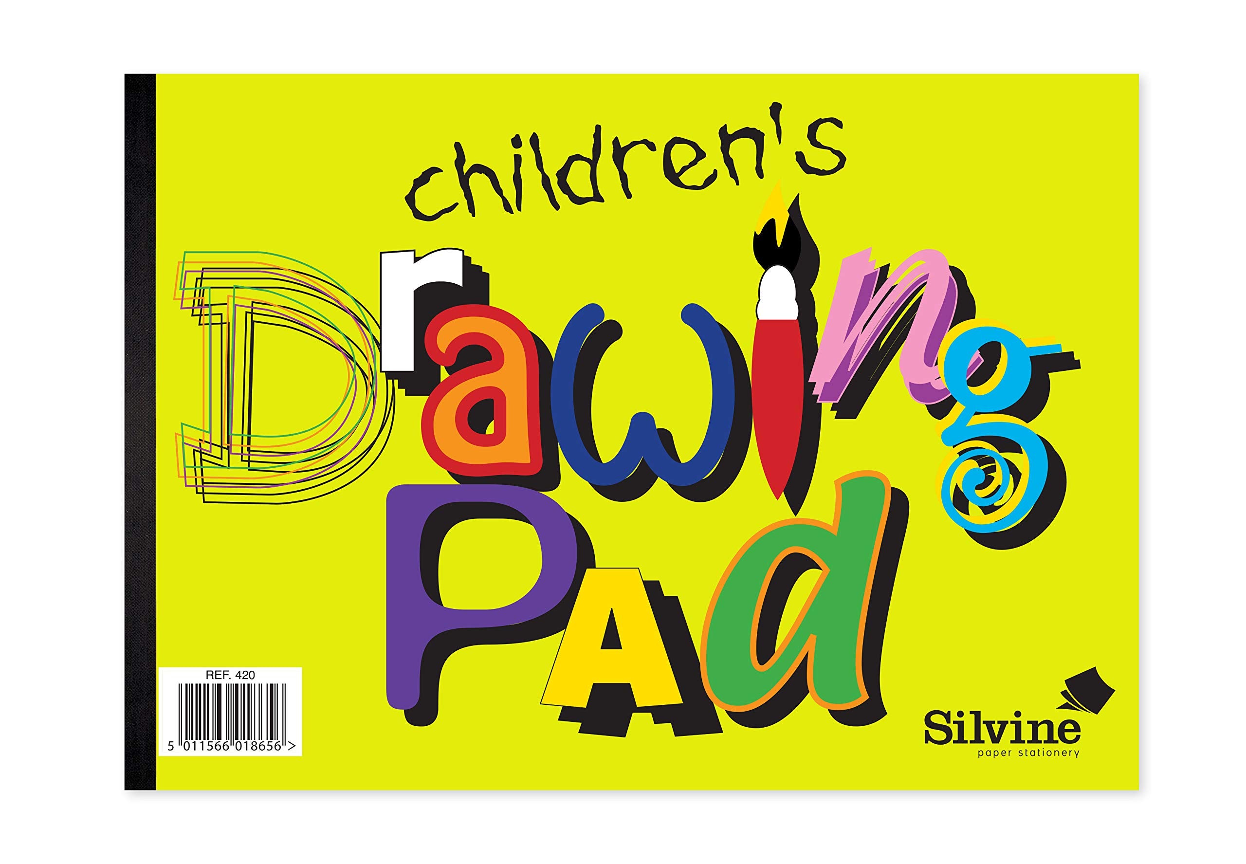 Silvine A4 Children's Value Drawing Pad - Pack of 12 | 80gsm Bulky Paper | 20 Sheets/Pad
