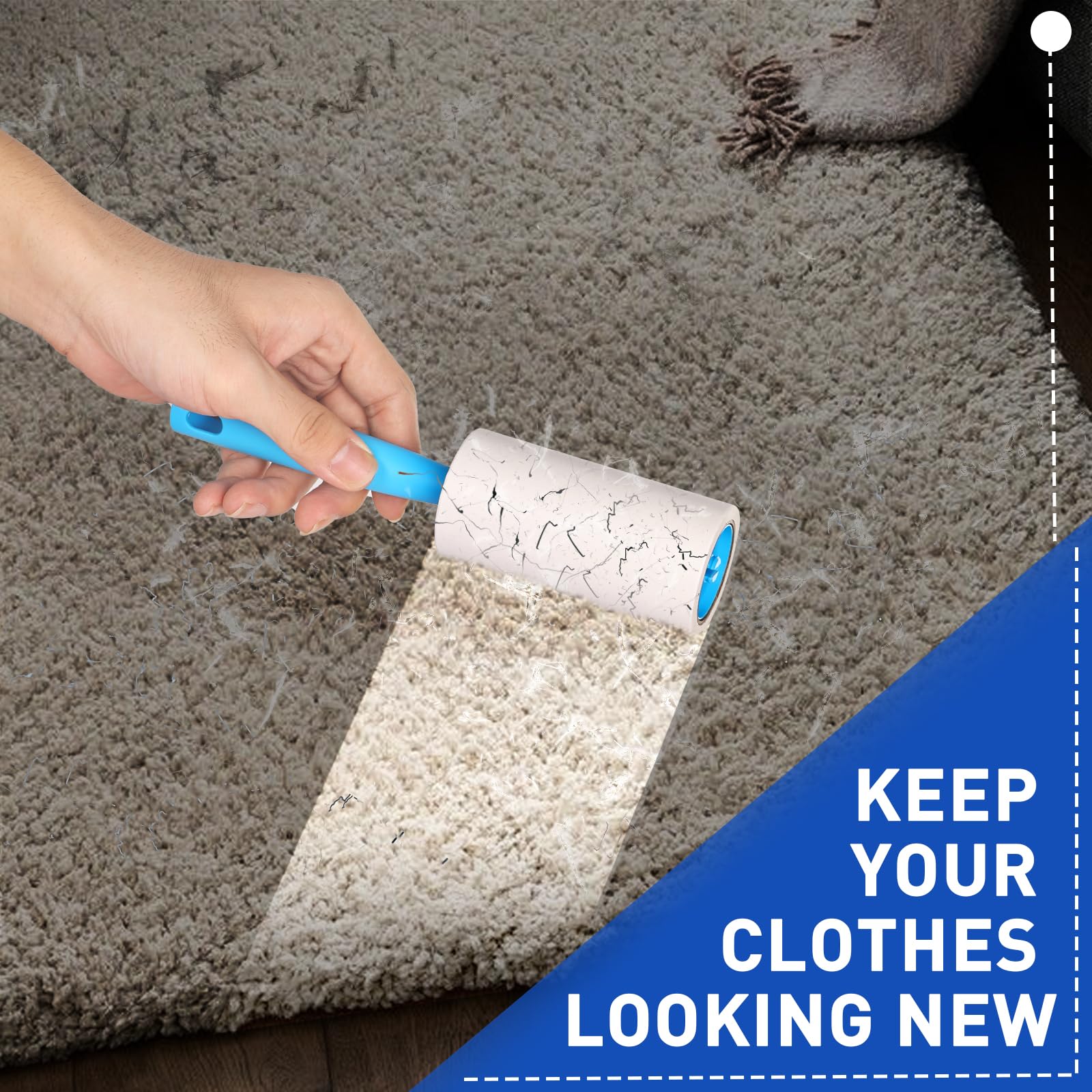 Lychico Lint Rollers for Pet Hair Remover - 600 Sheets Mega Value Set | 3 Handles | White 5