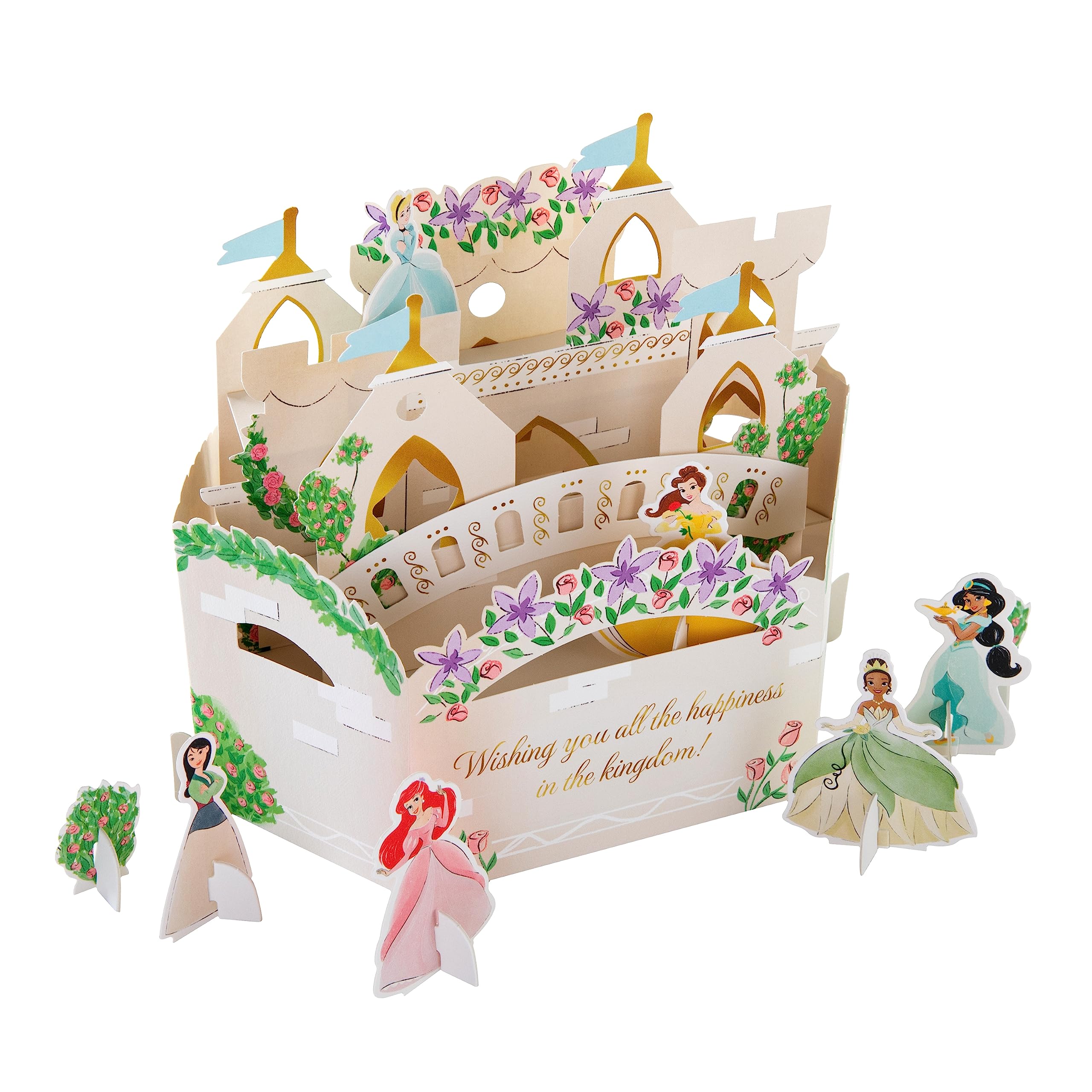 Hallmark Disney Princesses 3D Pop Up Birthday Card for Girls | FSC Certified | Large Letter Size