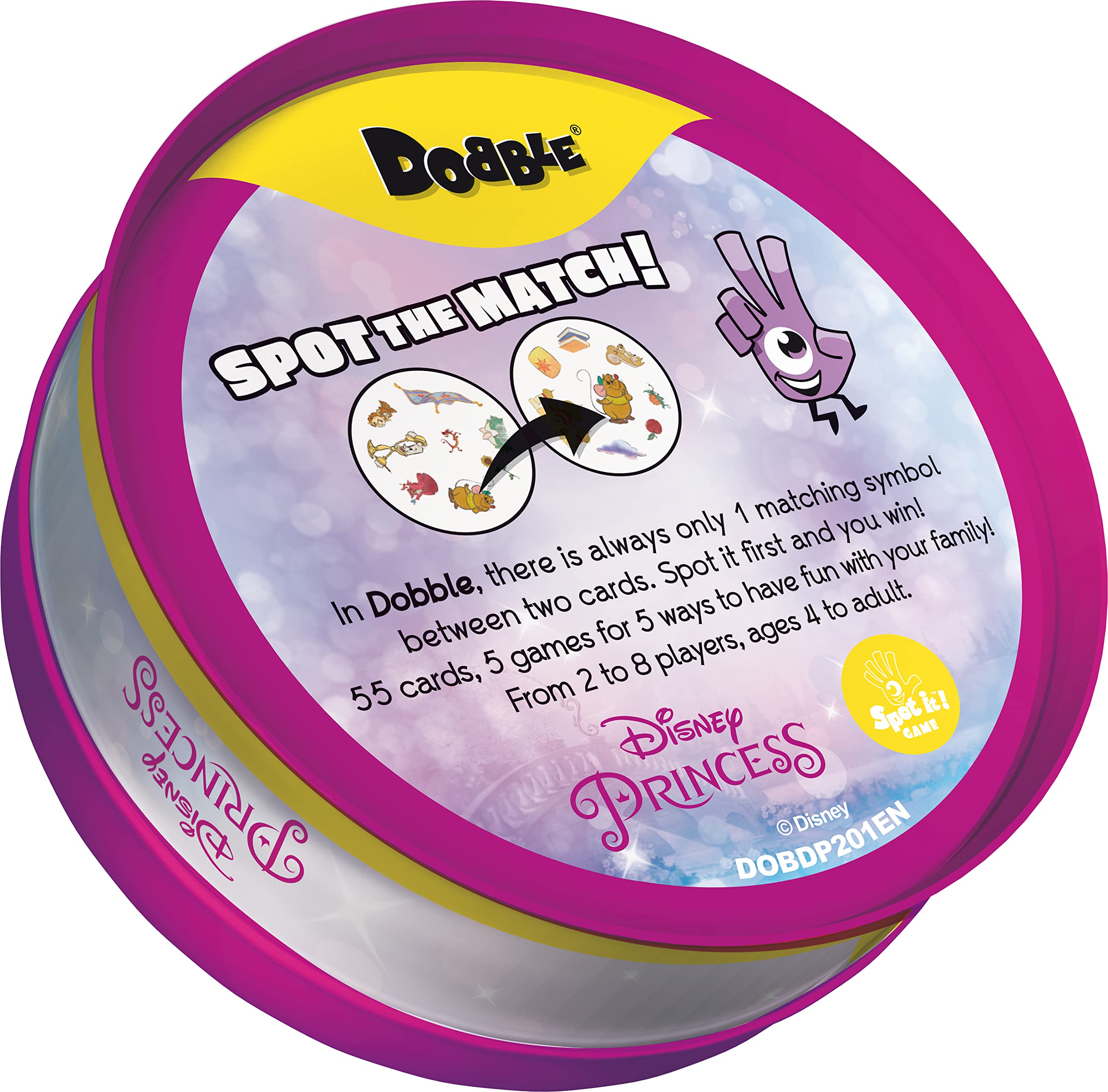 Asmodee Dobble Disney Princess Matching Card Game | Ages 4+ | 2-8 Players | 15 Min 5