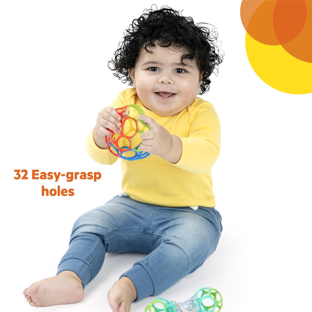 Bright Starts Easy-Grasp Oball Bundle Gift Set - Grasp The Day, Shaker & Classic Ball