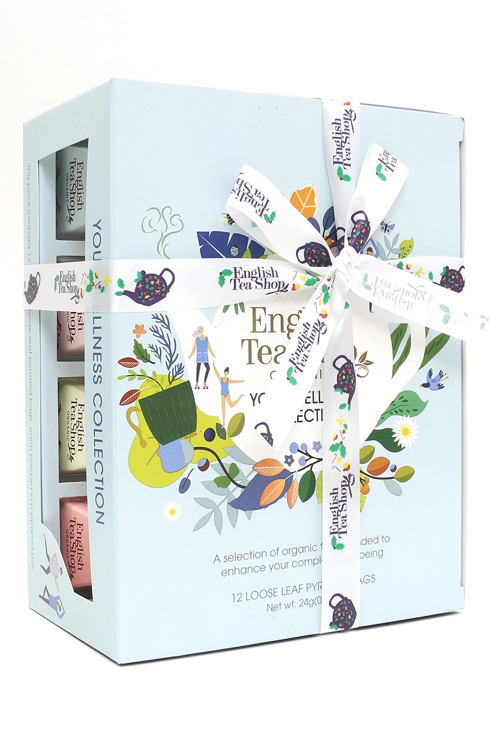 English Tea Shop Organic Wellness Tea Collection Prism - 12 Pyramid Tea Bags | 6 Flavours