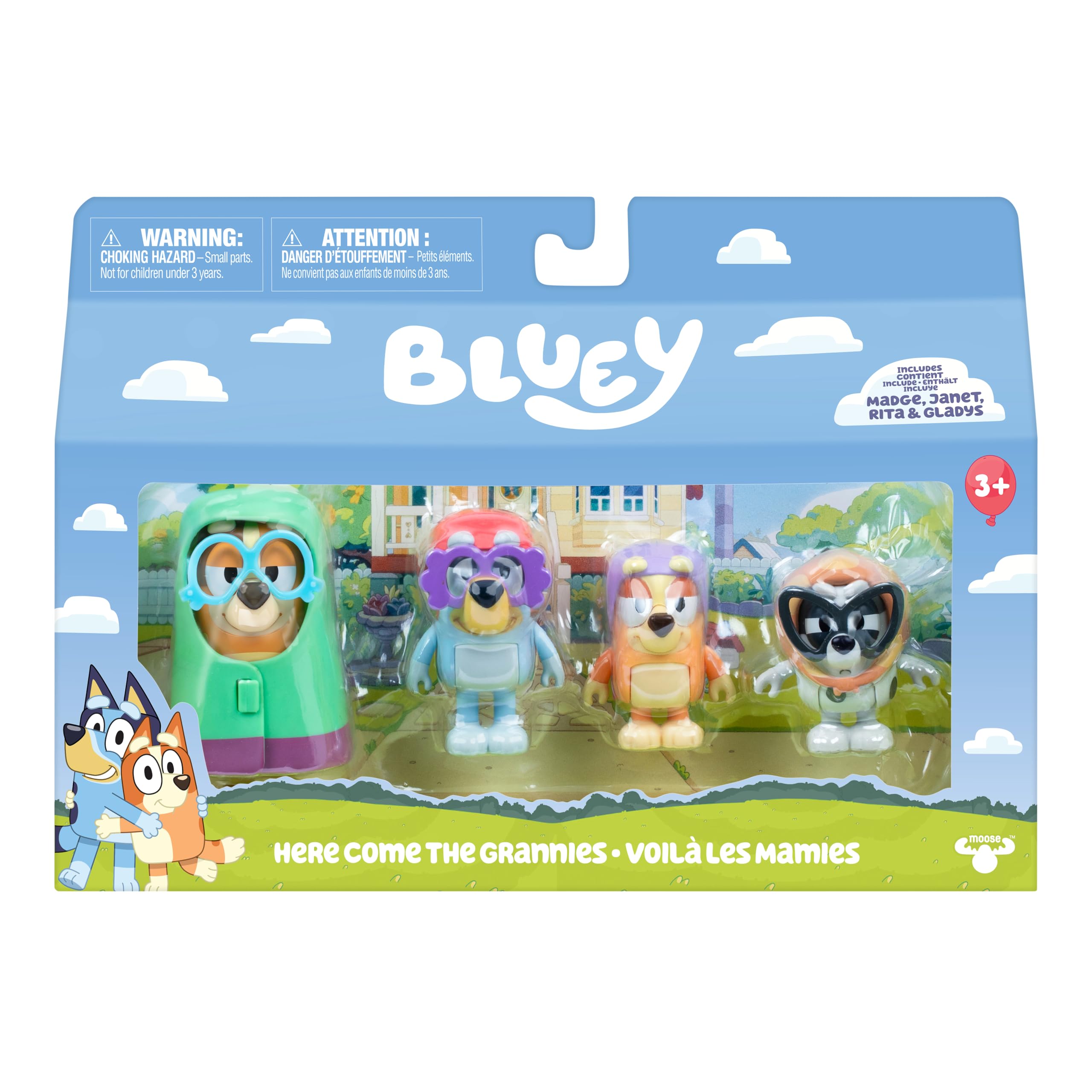 Bluey Here Come the Grannies Figure 4-Pack | 2.5-3 Inches | Ages 3+ 5