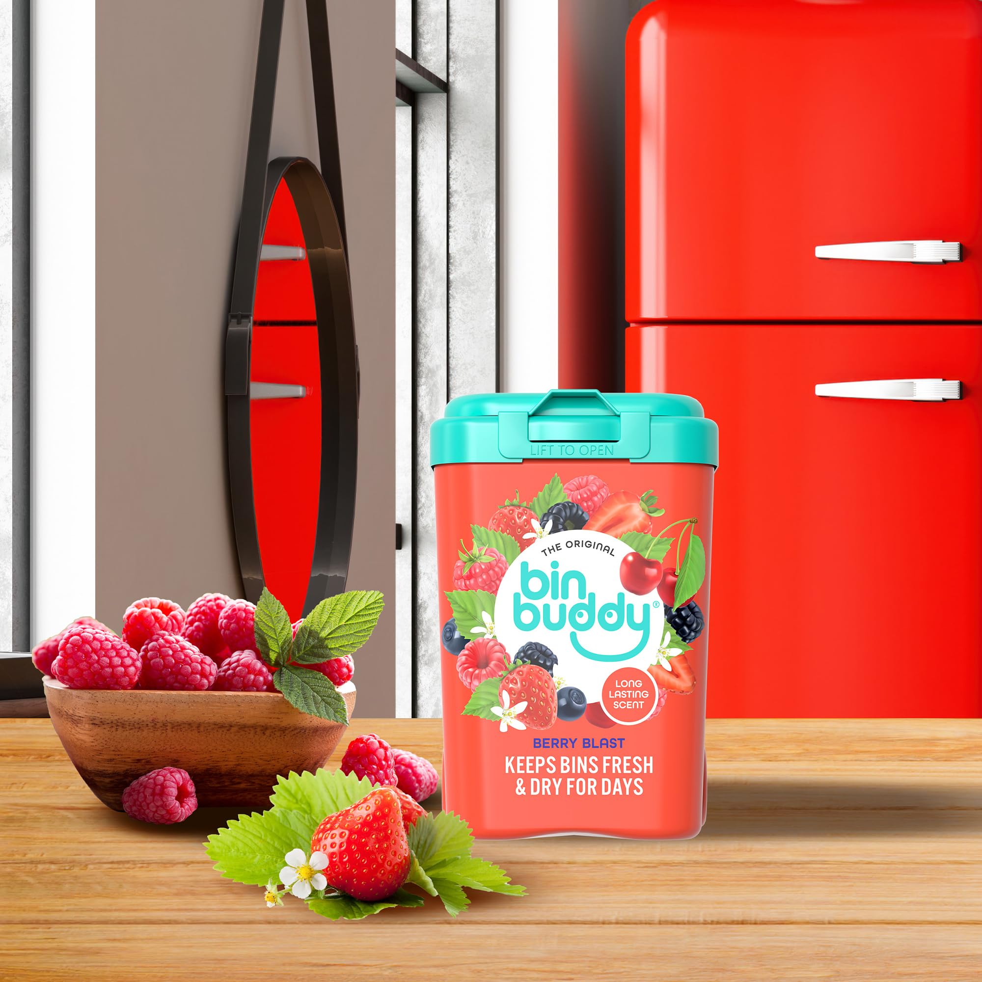 Bin Buddy Berry Blast Odour Eliminator Powder - Pack of 3 | Absorbs Mess | Lasts Days 7