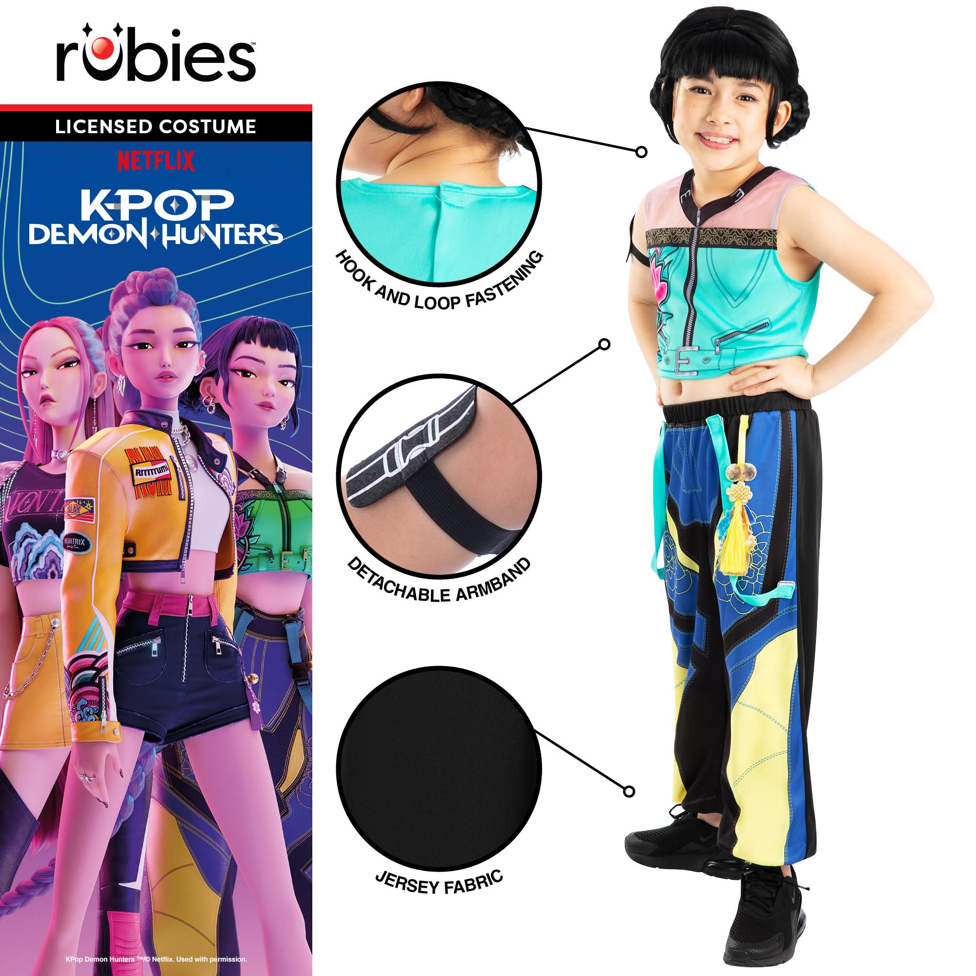 Rubies Official K-Pop Demon Hunters Zoey Child Costume - Size 7-8 Years | Polyester 4