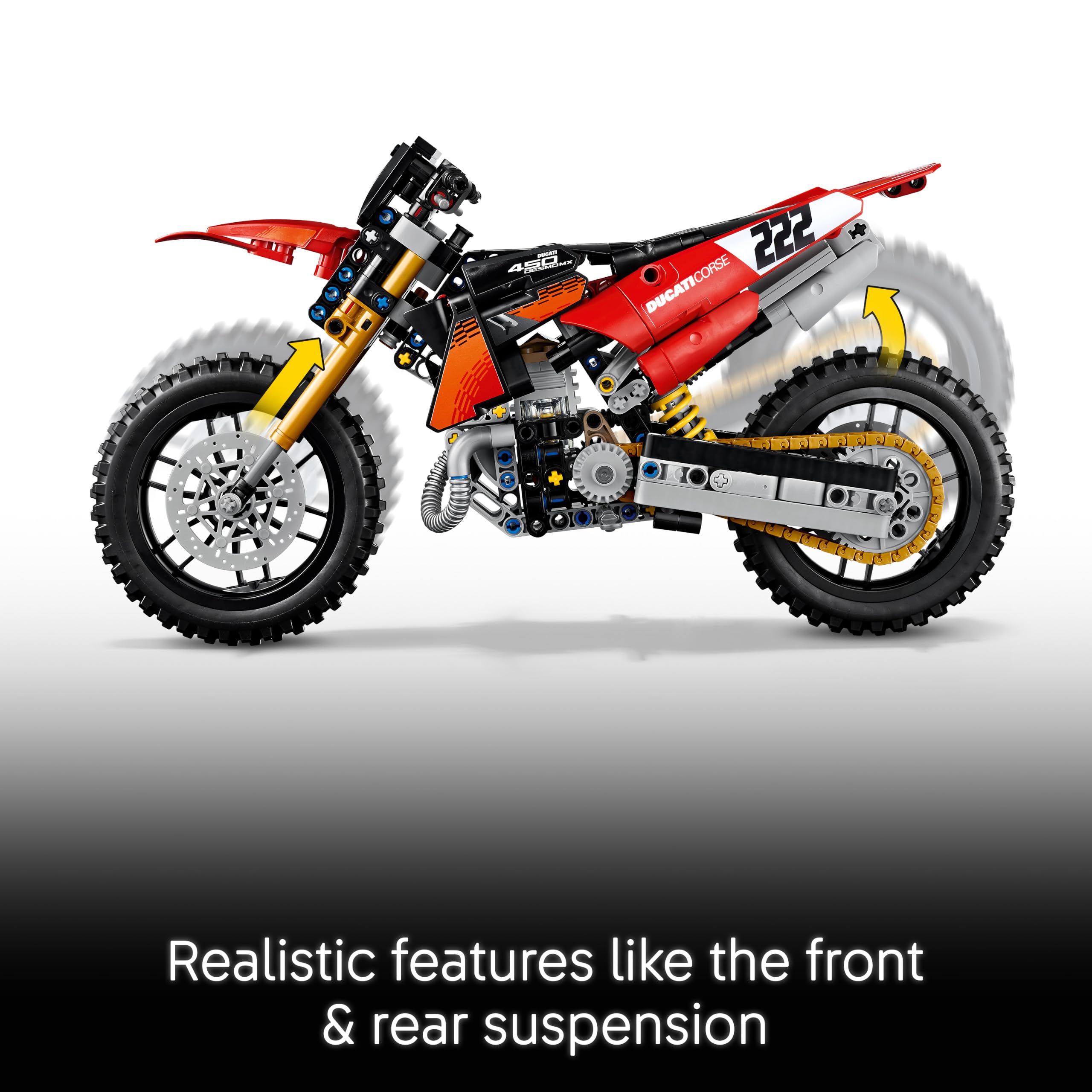 LEGO Technic Ducati Desmo450 MX Factory Motorcycle Building Set - Realistic Engine & Suspension | Ages 10+ 3