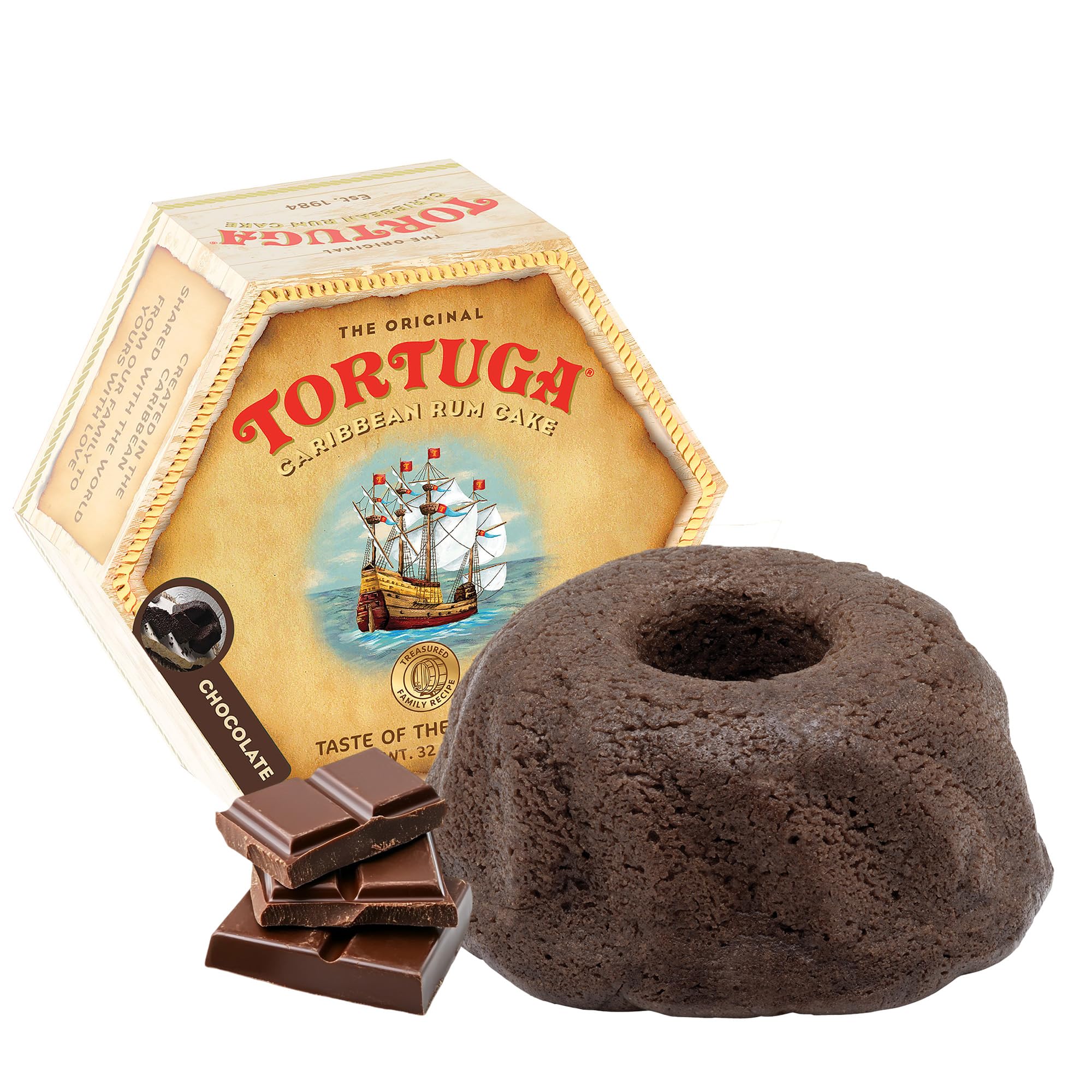 Tortuga Chocolate Rum Cake, 454g (Pack of 1) - Caribbean Rum Infused Dessert with 5-Year Aged Gold Rum 1