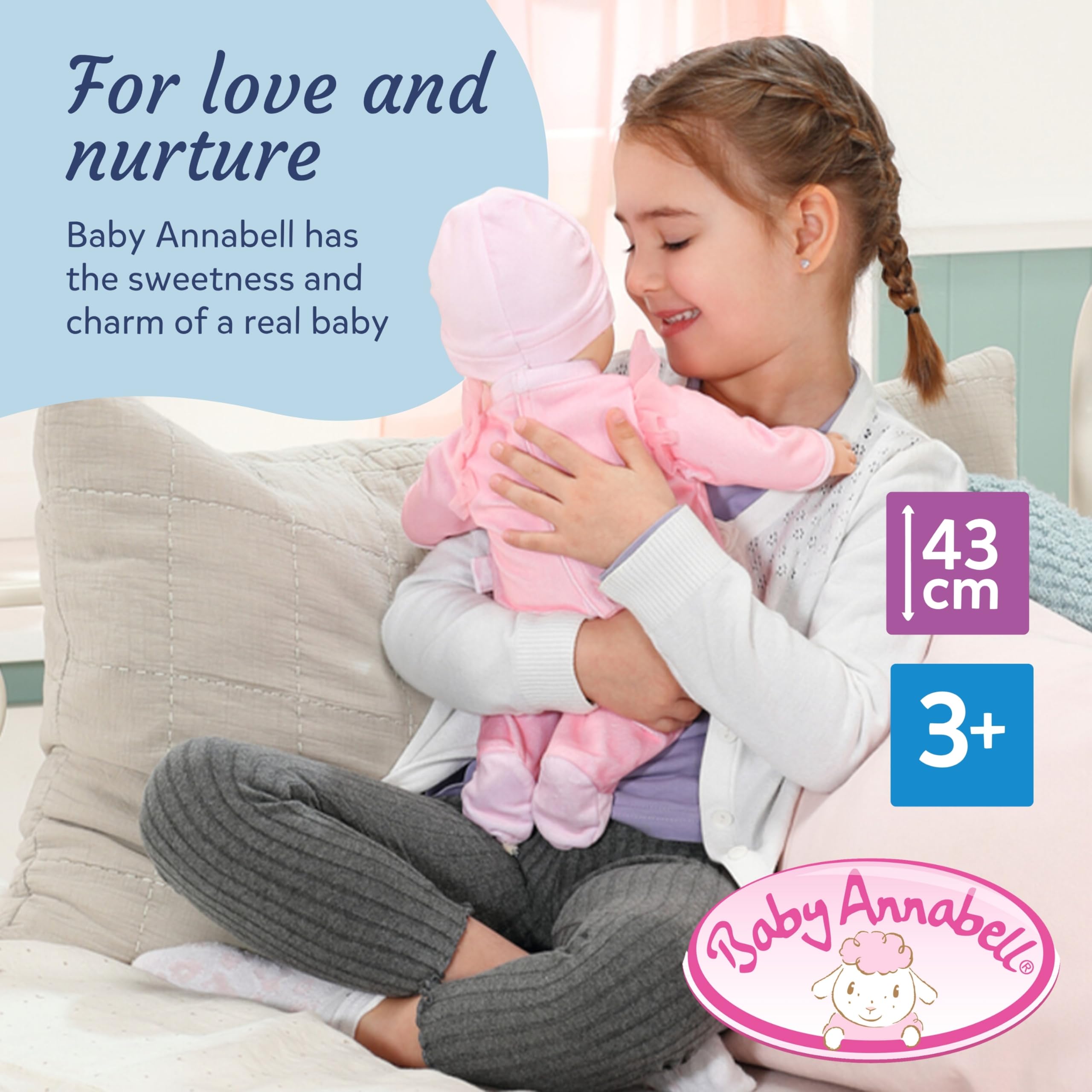 Baby Annabell 43cm Interactive Soft Body Baby Doll with Realistic Movements & Sounds 2