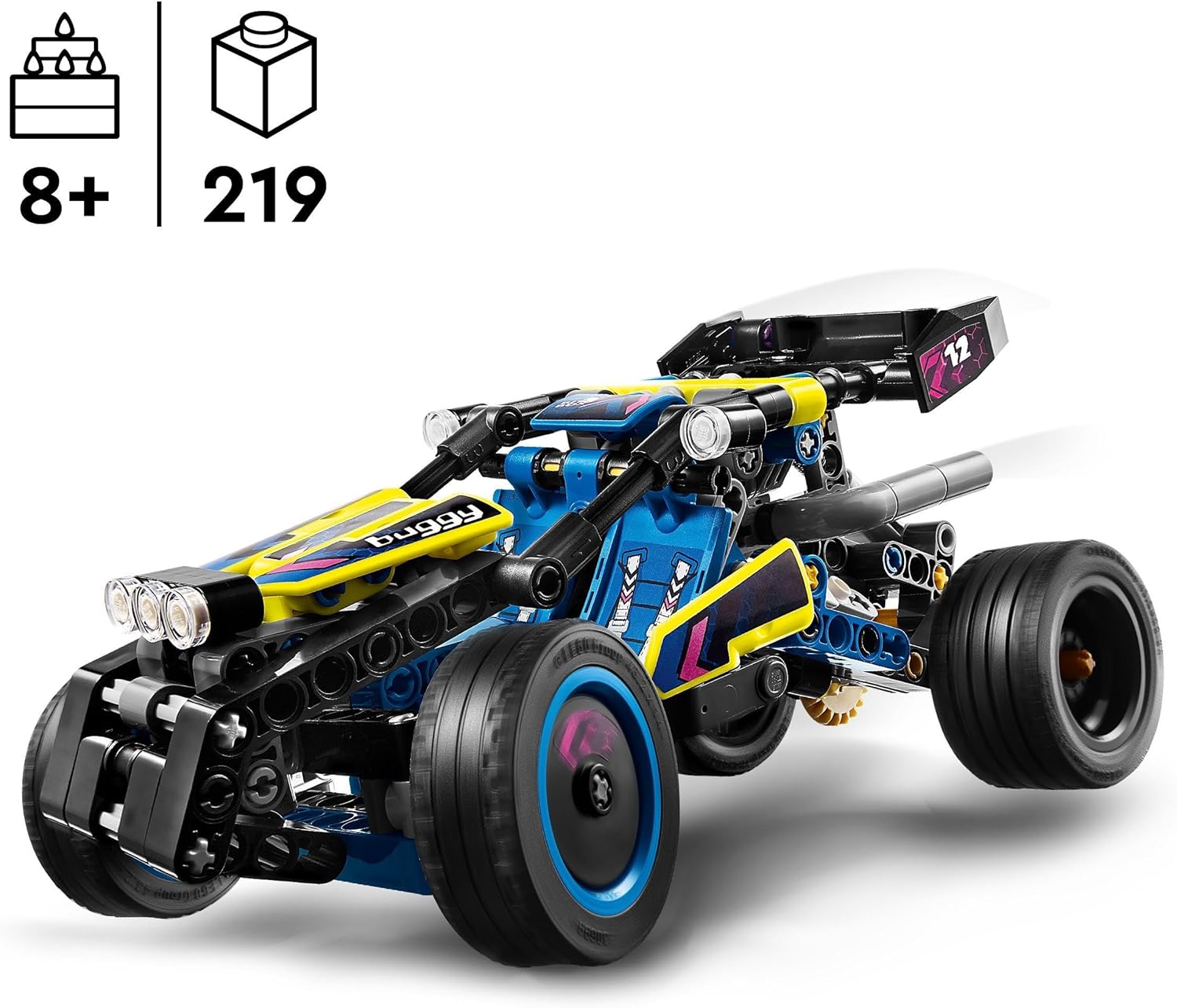 LEGO Technic Off-Road Race Buggy 42164 - 4-Cylinder Engine & Flex Steering Building Set for Kids 8+ 9