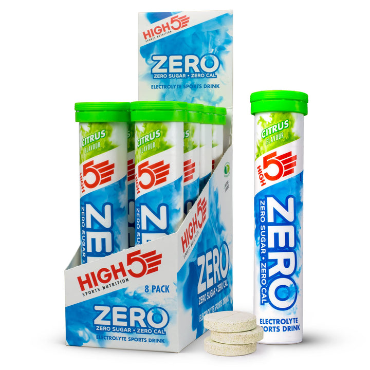 HIGH5 ZERO Electrolyte Tablets | Sugar-Free Hydration Tablets with Vitamin C | 0 Calories | Citrus Flavor | 160 Tablets (Pack of 8) (HIGZERZ66A)