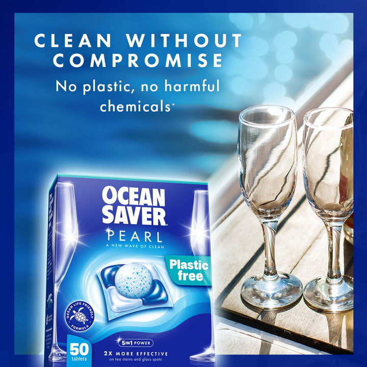 OceanSaver Pearl 5-in-1 Power Eco-Friendly Dishwasher Tablets - Pack of 50