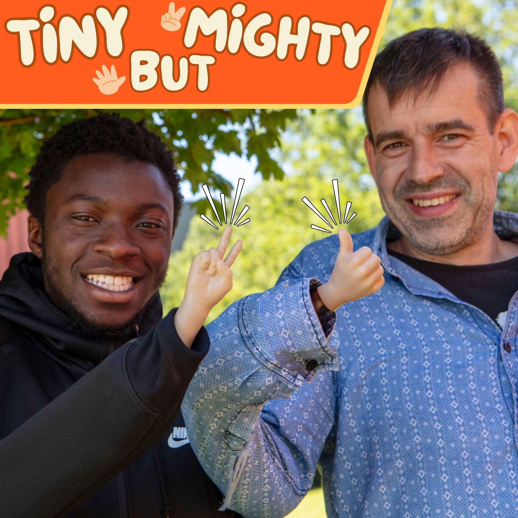 Boxer Gifts Tiny Hands on Sticks Prank - Peace, Thumbs Up and Waving 3pk | Plastic | Unisex Adult 2