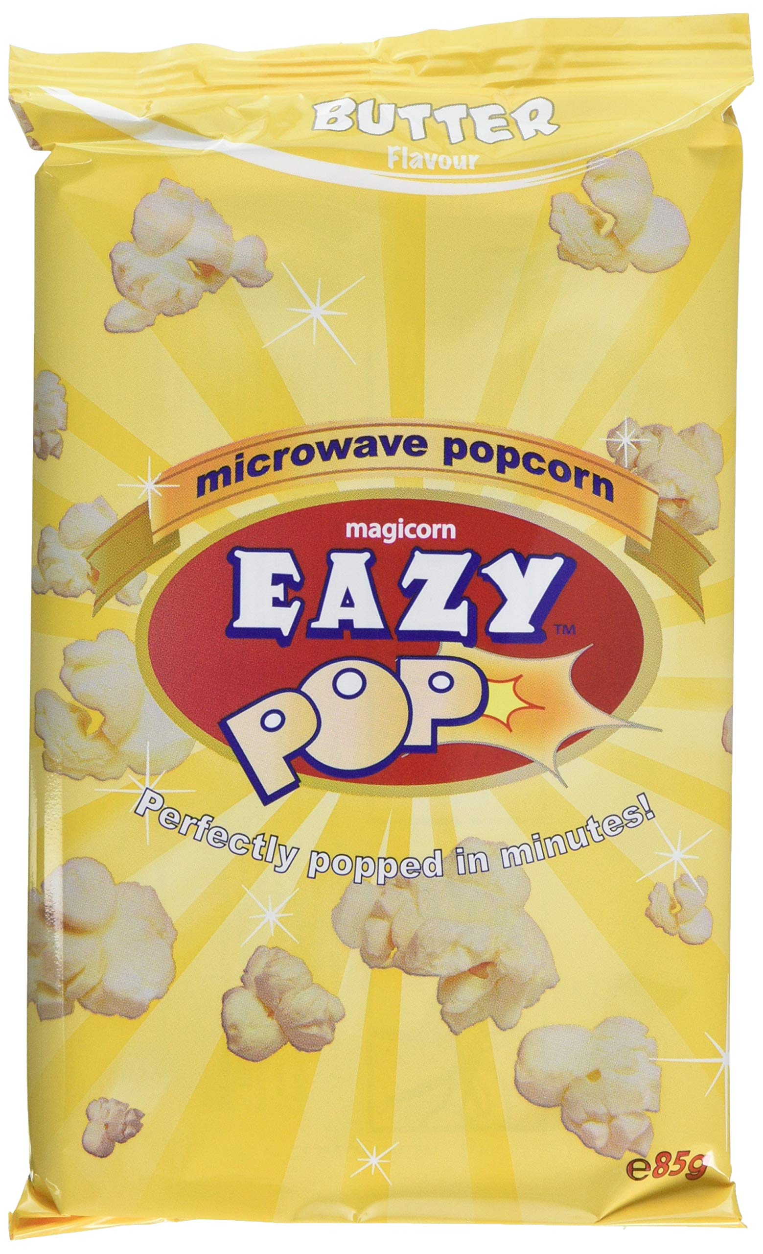 Eazypop Microwave Popcorn - Butter Flavour | 85g Bags | Pack of 16