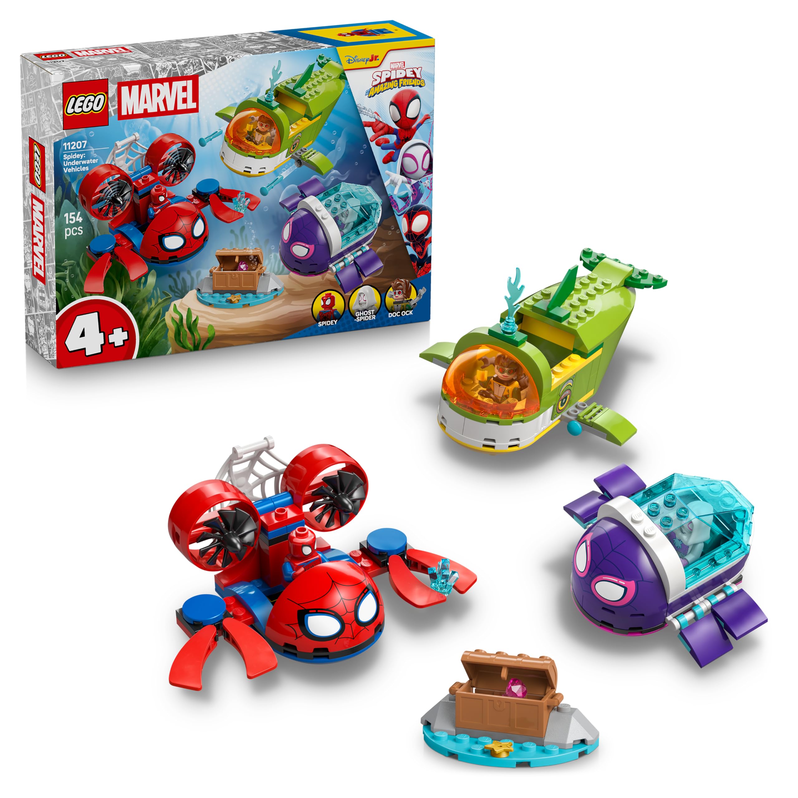 LEGO Marvel Spidey: Underwater Vehicles Building Set 11207 | Ages 4+ | 3 Submarines 1